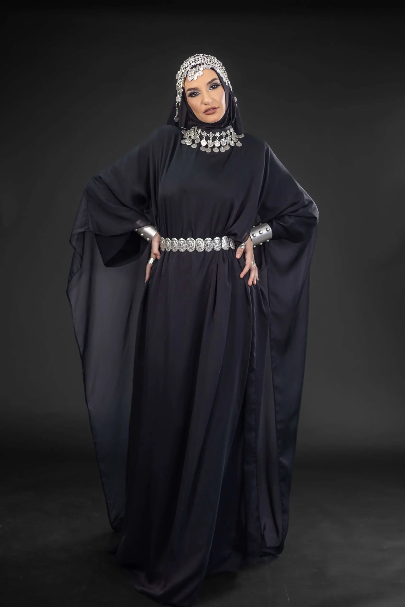 Grace Ethno Embellished Abaya – Black