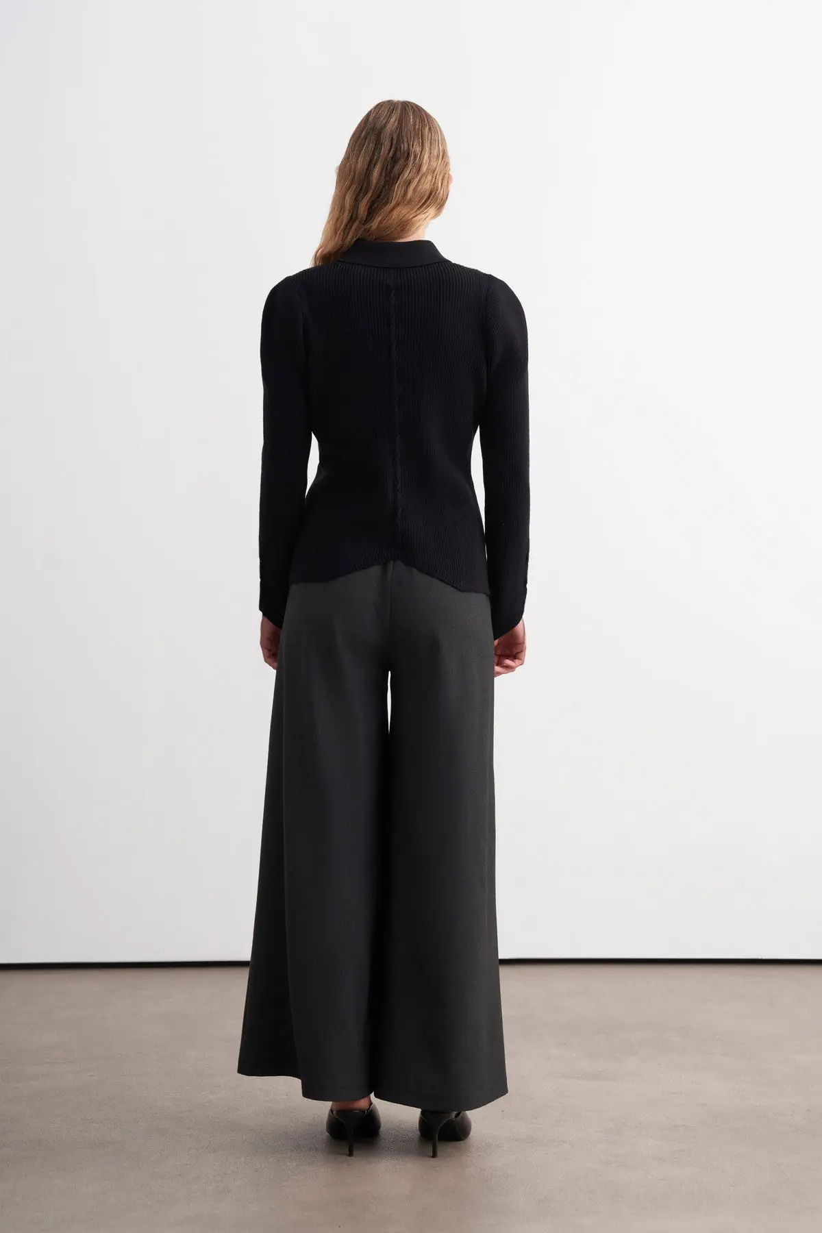Örgü Detaylı Peplum Triko Hırka, photo 3