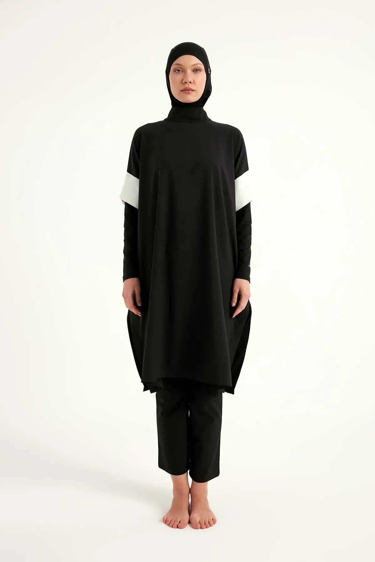 Black Burkini Set Full Coverage Modest Islamic Swimwear M2502, photo 6