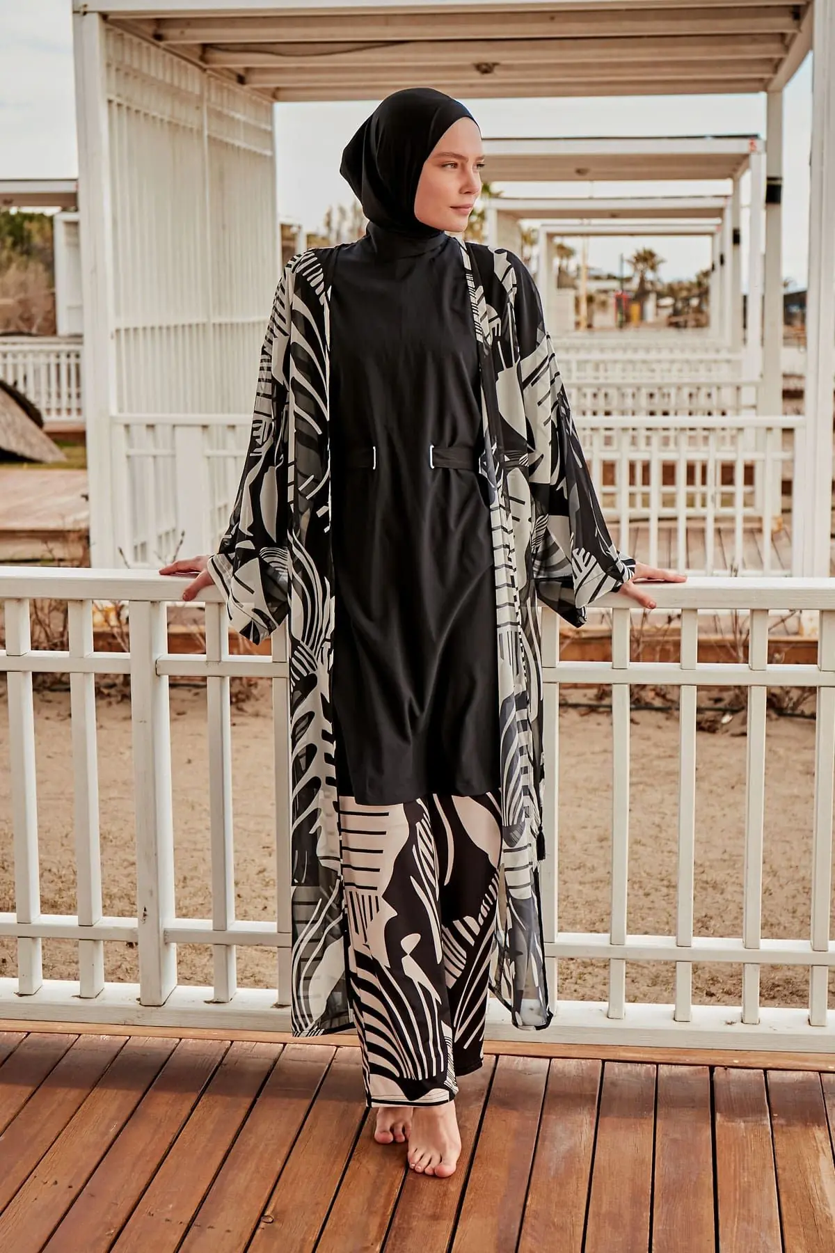 Woven Black Burkini Modest Swimwear M2424, photo 4