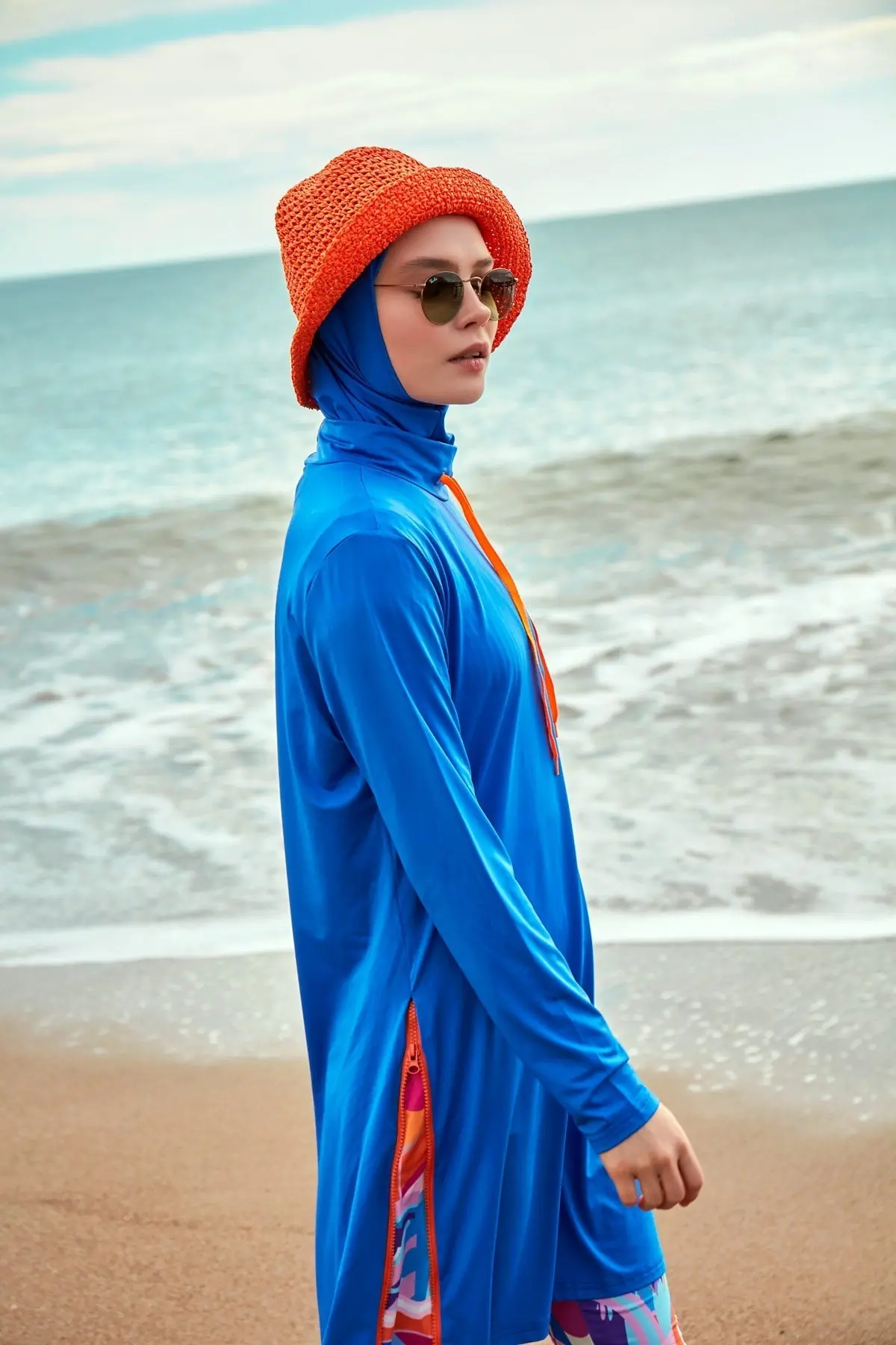 Lycra Royal Blue Burkini Modest Swimwear M2483, photo 4