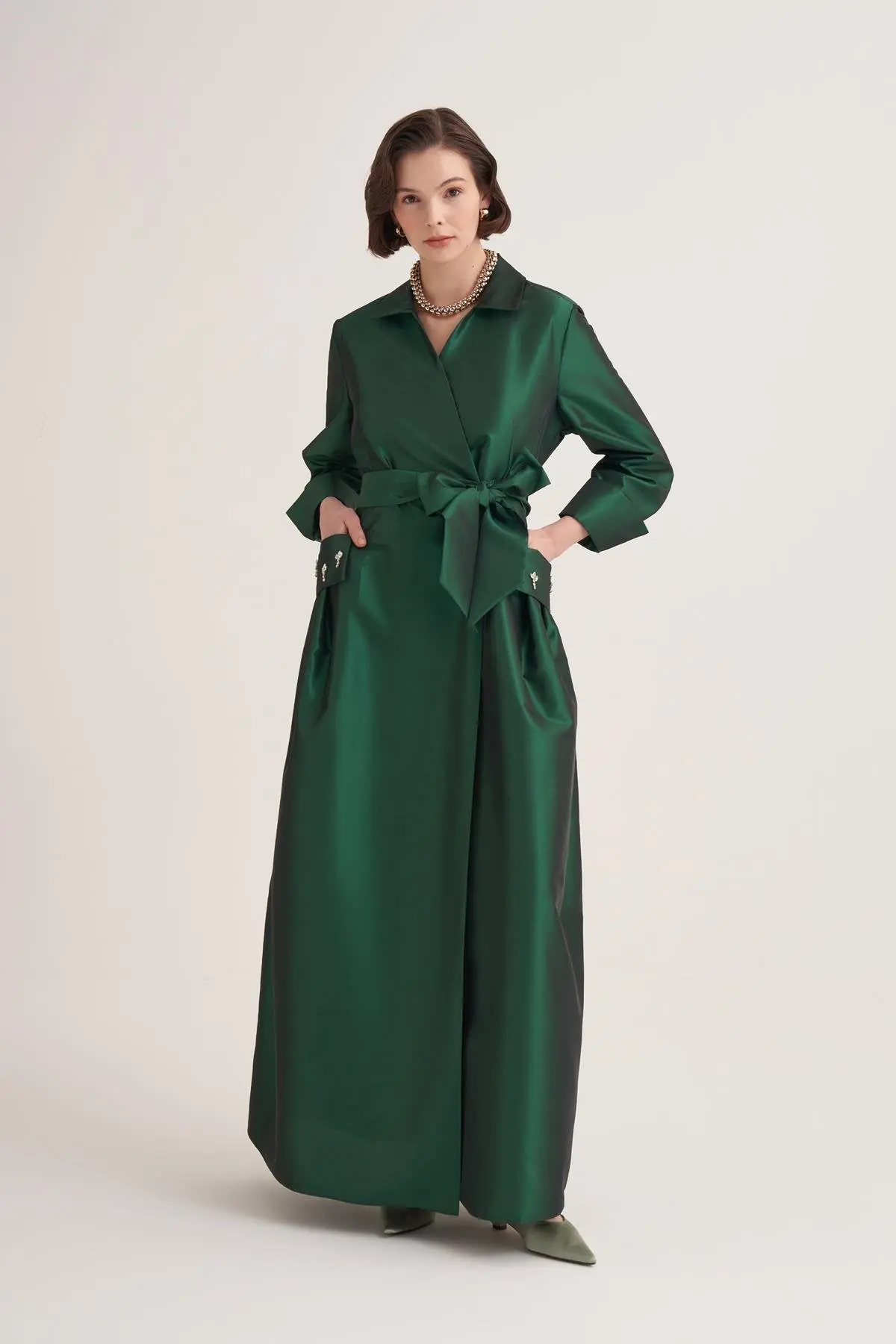 Samra Abaya – Emerald Green