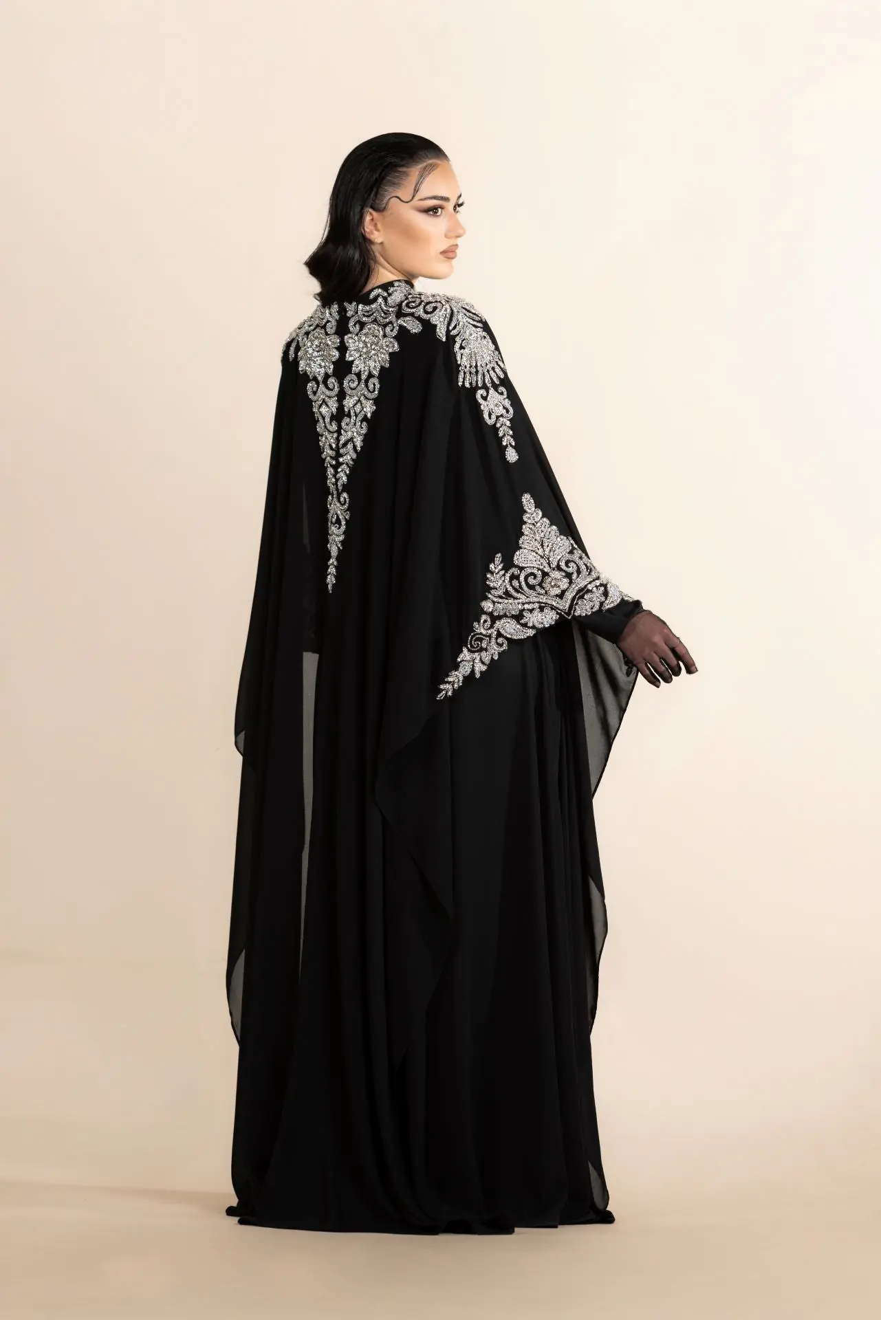 Shadow Star Embellished Abaya – Black, photo 2