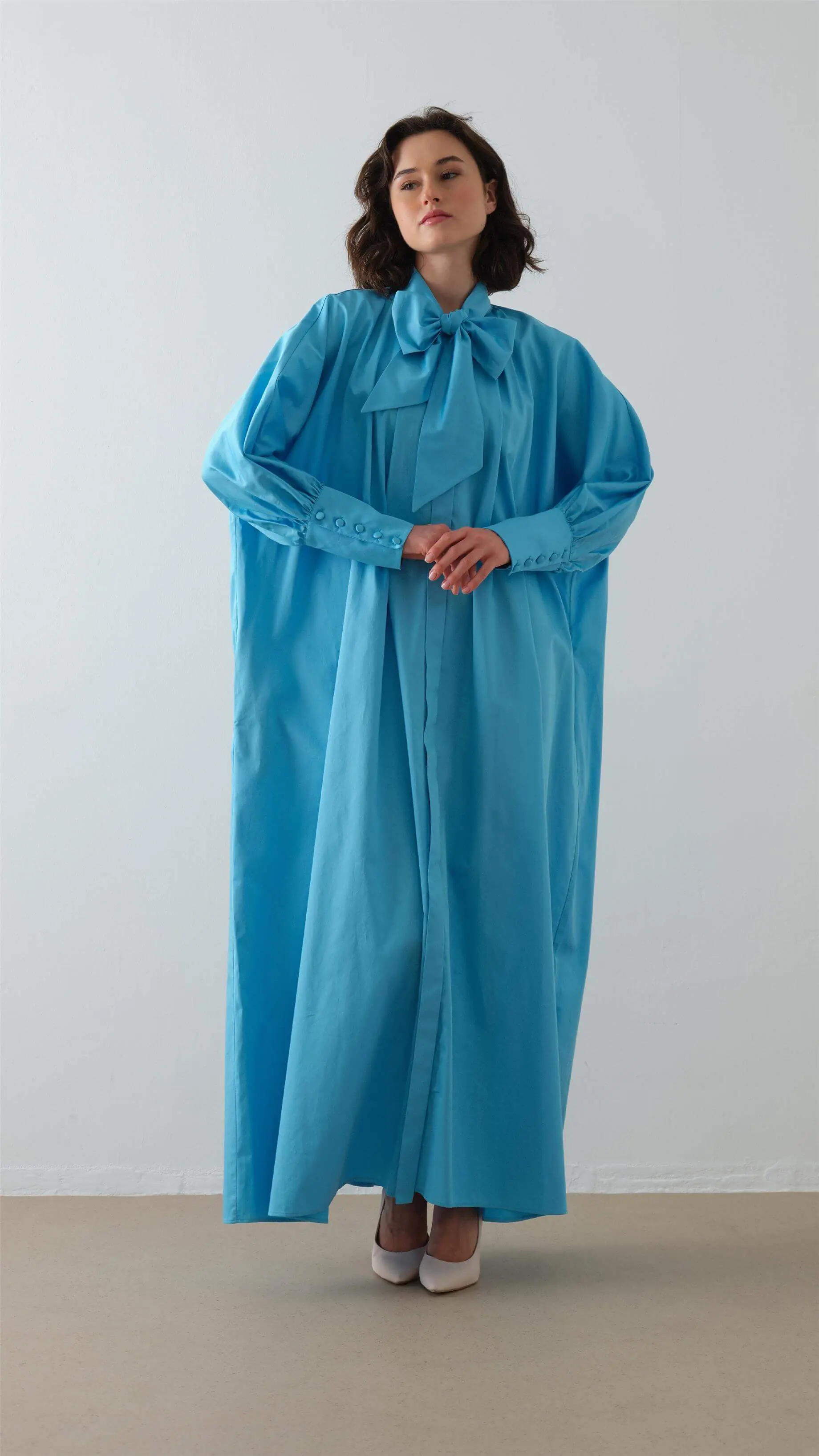 Poplin Shirt Dress – Blue