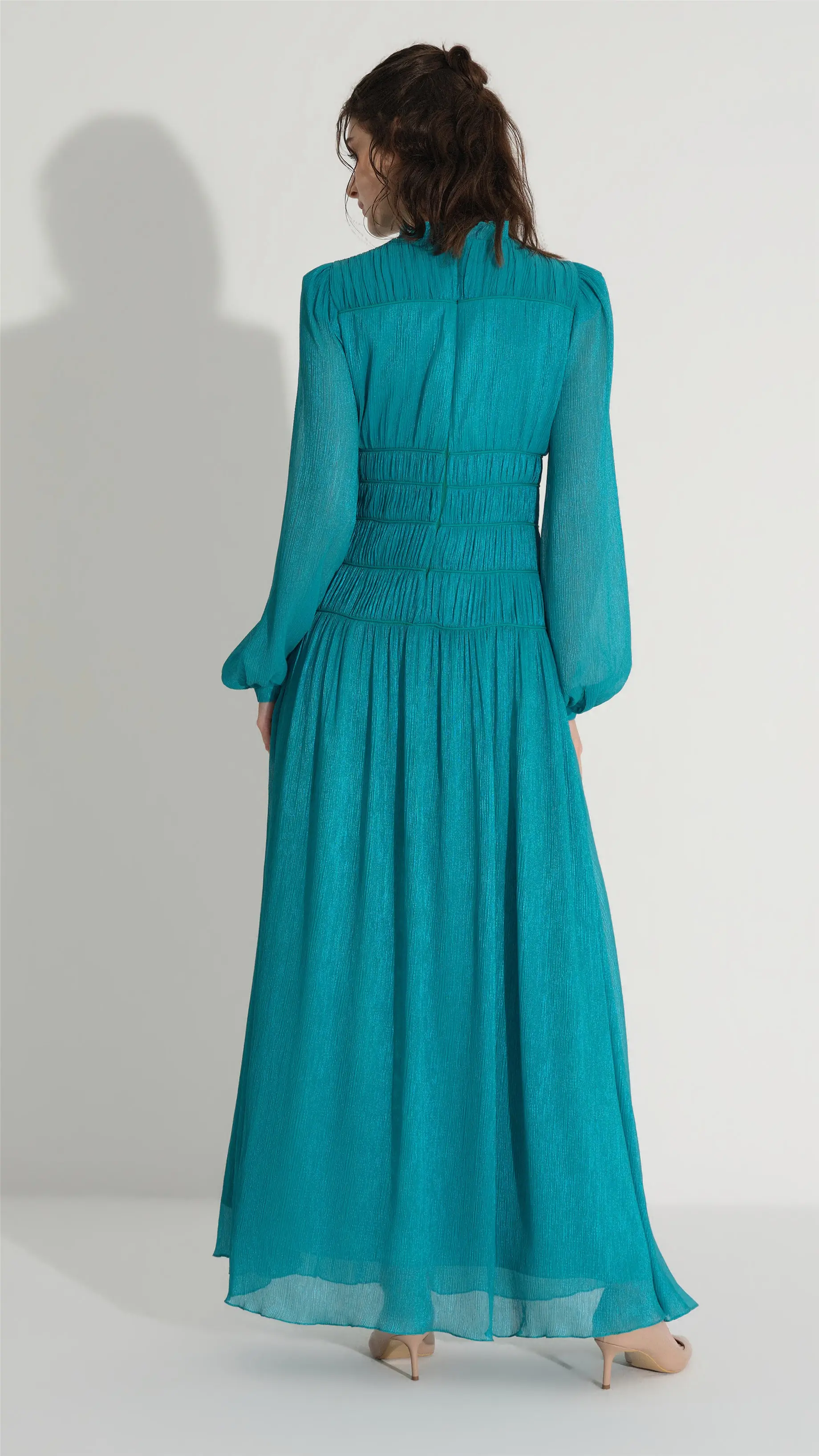 Piping Detail Glitter Dress – Green, photo 5