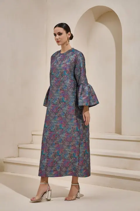 Brocade Maxi Dress – Pink