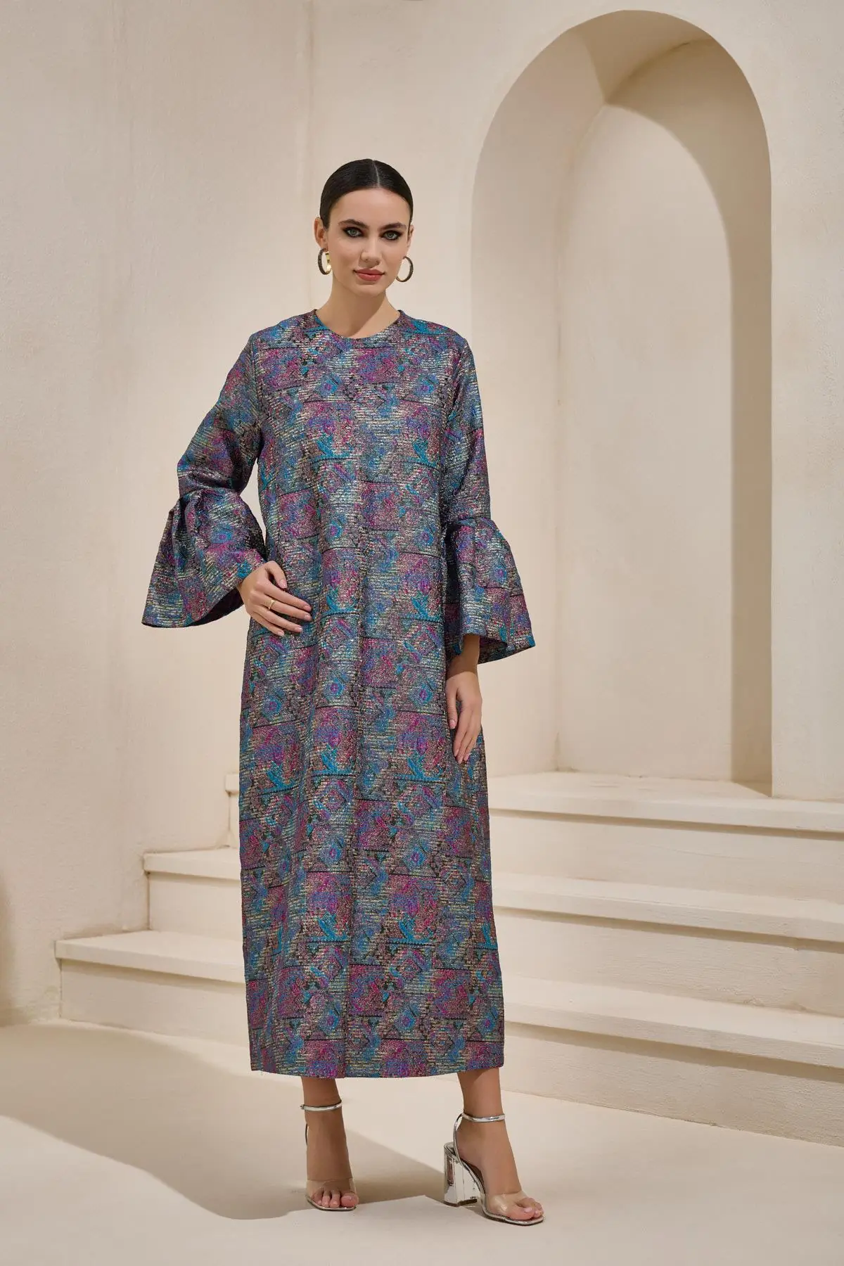 Brocade Maxi Dress – Pink, photo 2