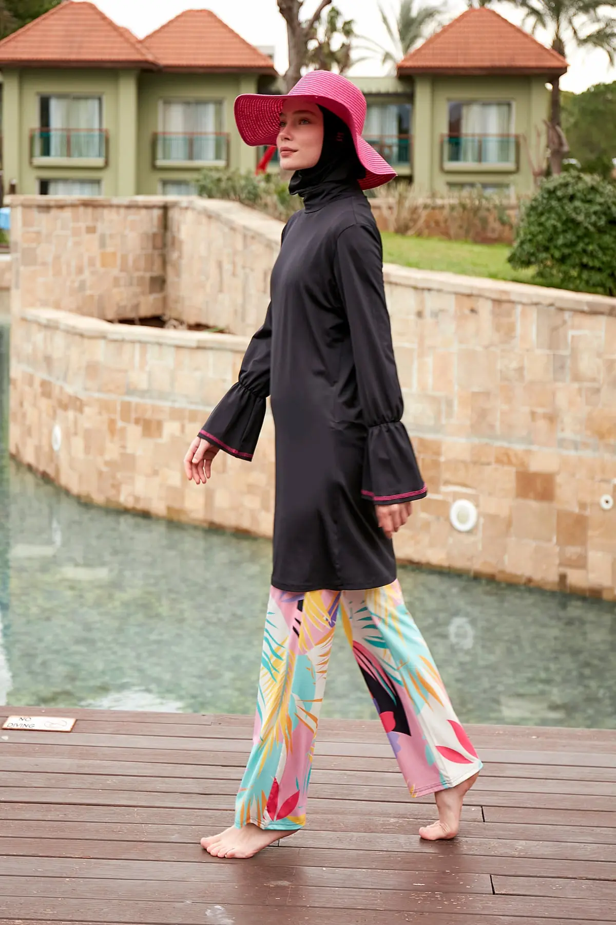 Lycra Black Burkini Modest Swimwear M2480, photo 3