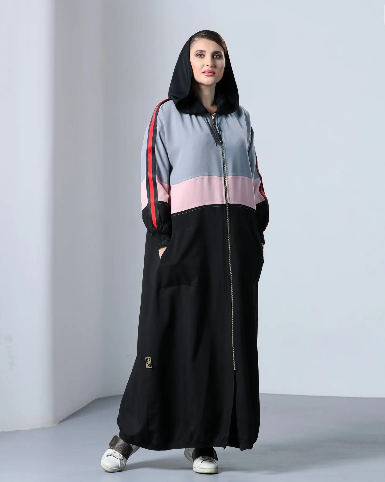 Grey Pink Stripe sporty wear