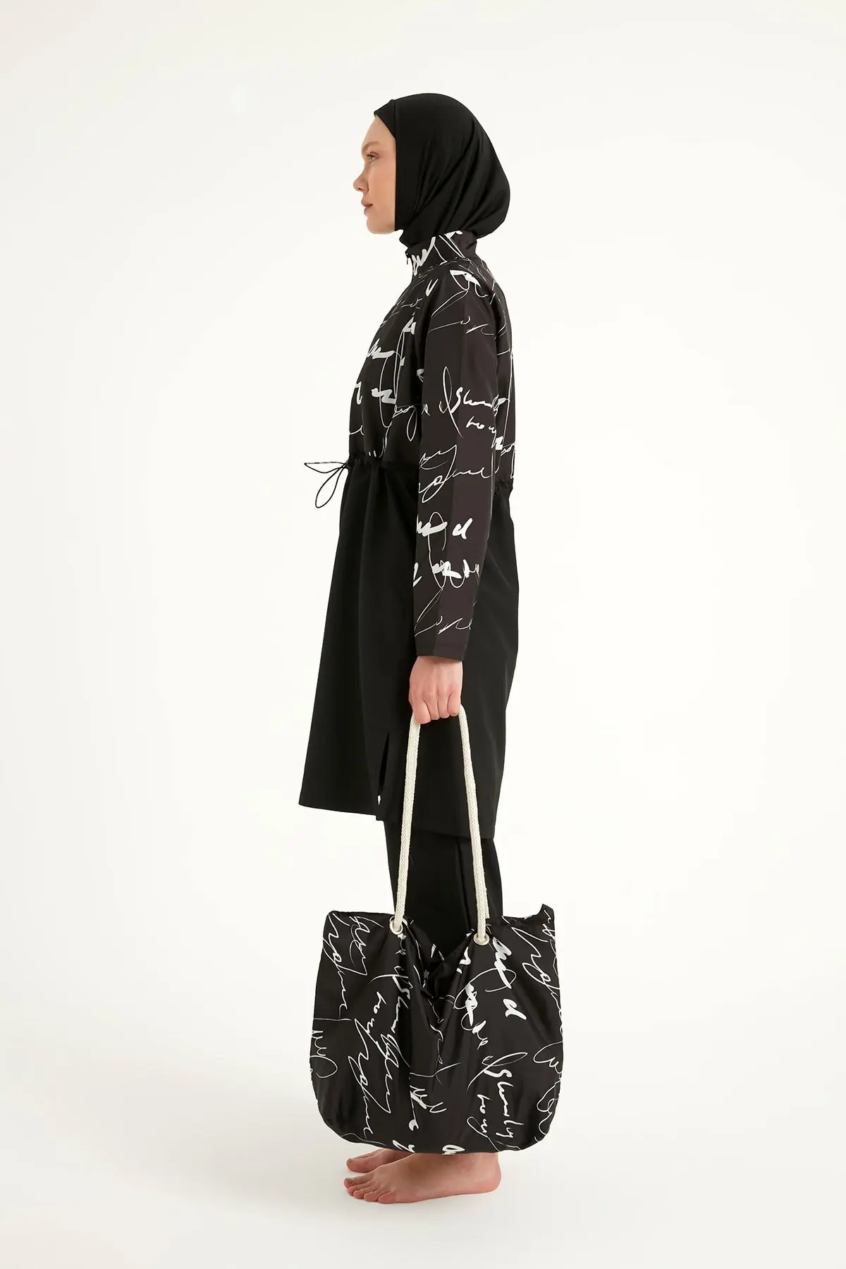 Black Full Coverage Modest Swimwear Set for Women R2501, photo 6