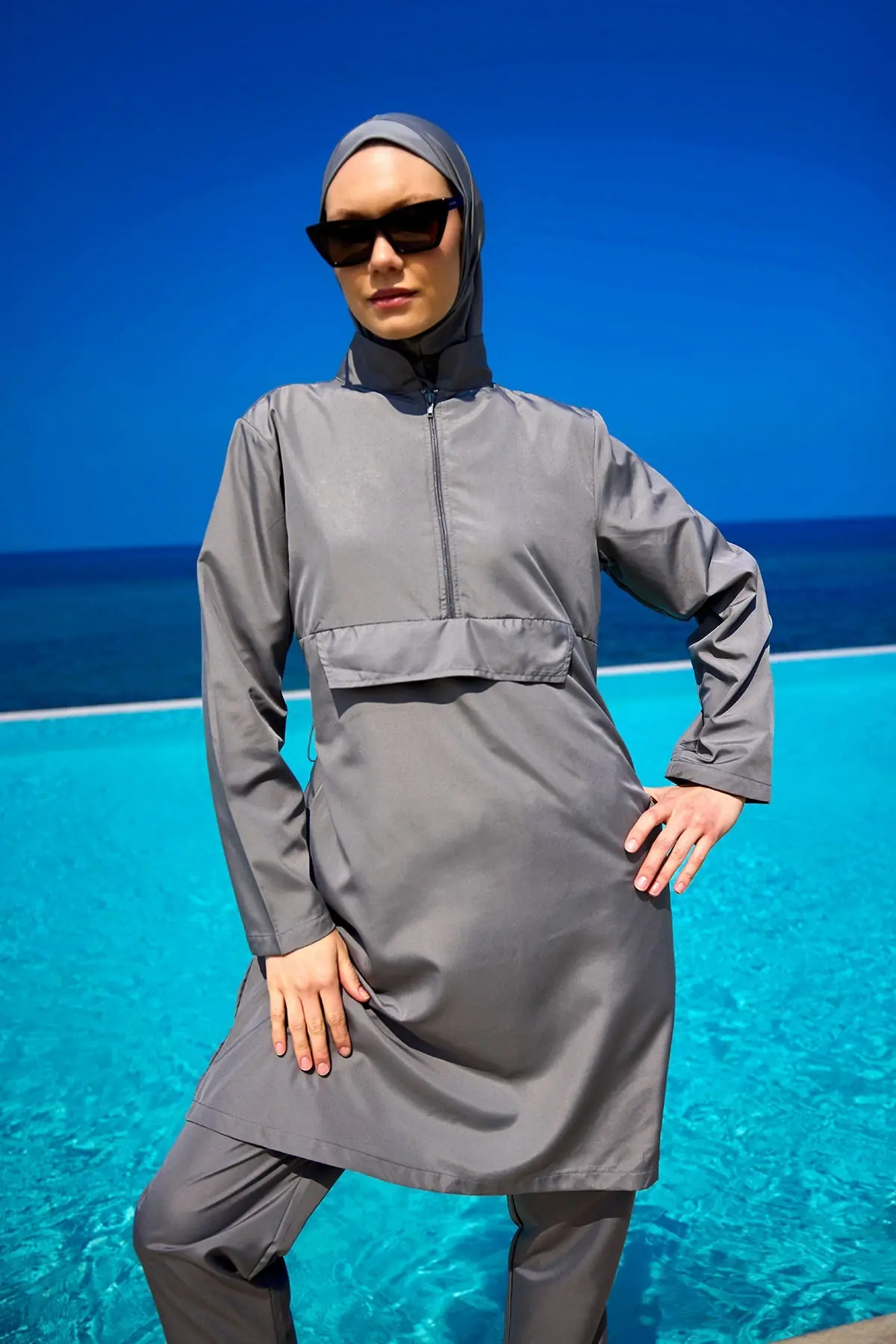 Andalus Gray Full Coverage Burkini Set for Women A2503-4, photo 2