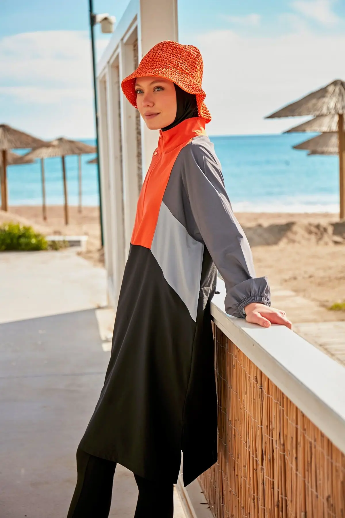 Woven Black Burkini Modest Swimwear M2430, photo 3