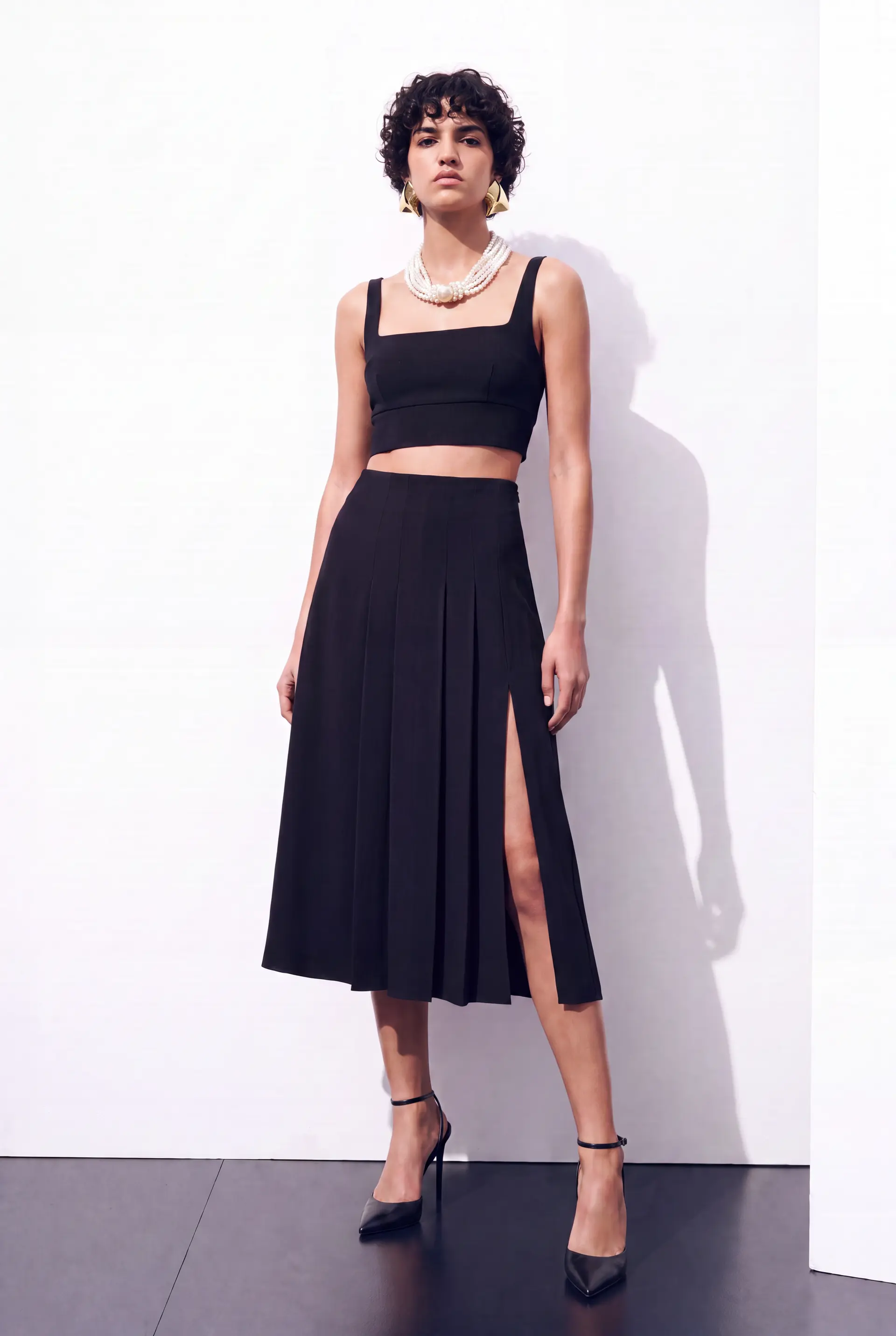 Madeline Pleated Slit Skirt, photo 4