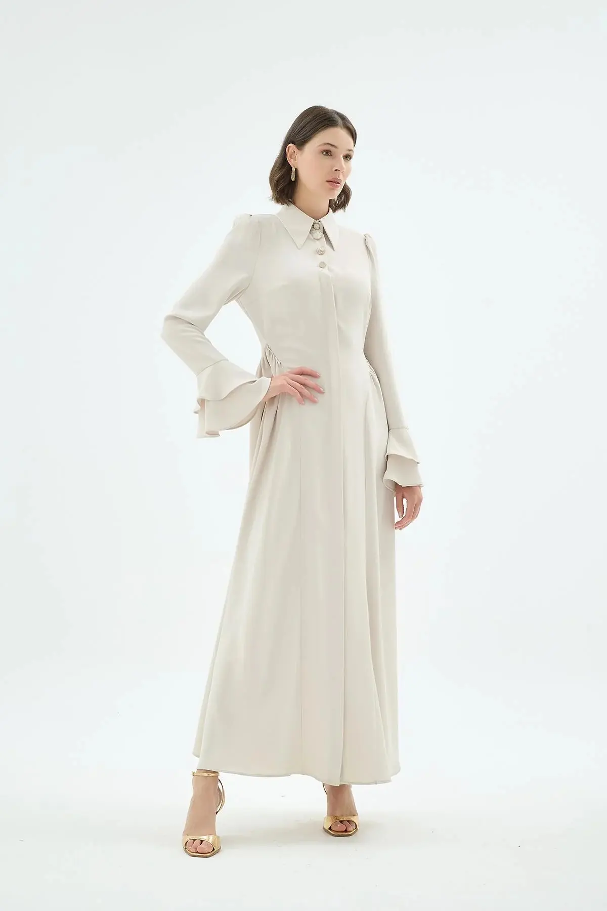 Alune Shirt Dress – Stone, photo 4
