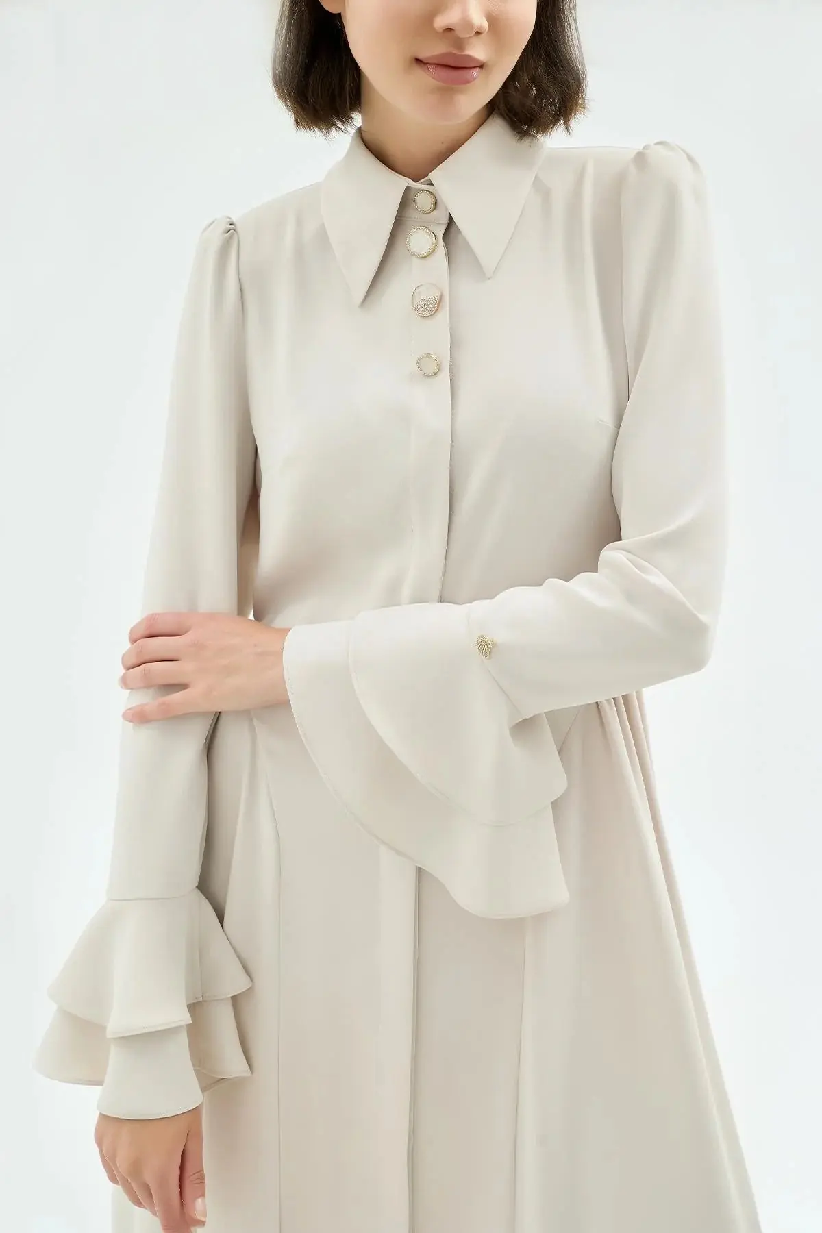 Alune Shirt Dress – Stone, photo 2