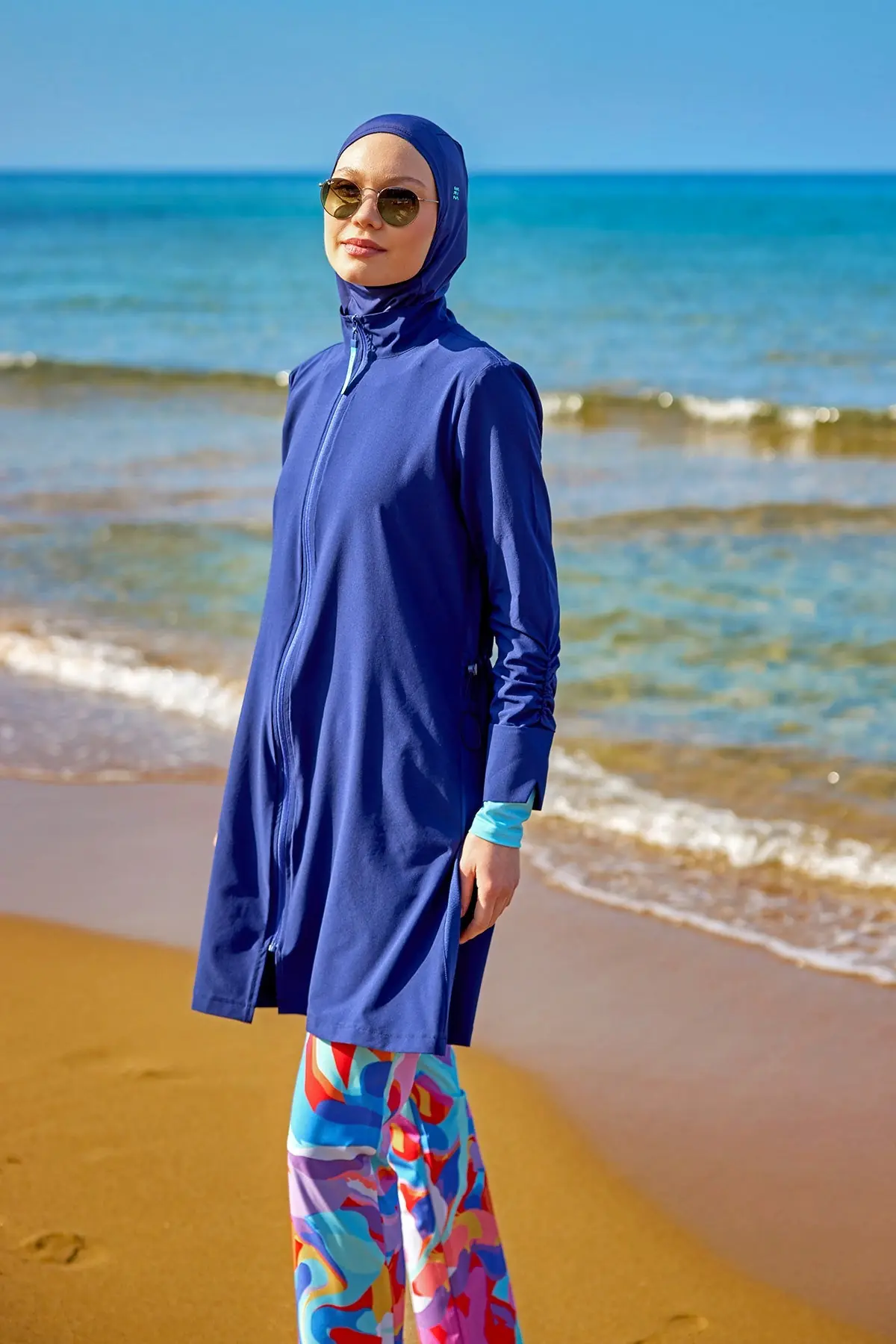 Marina Full Coverage Modest Swimsuit - Blue