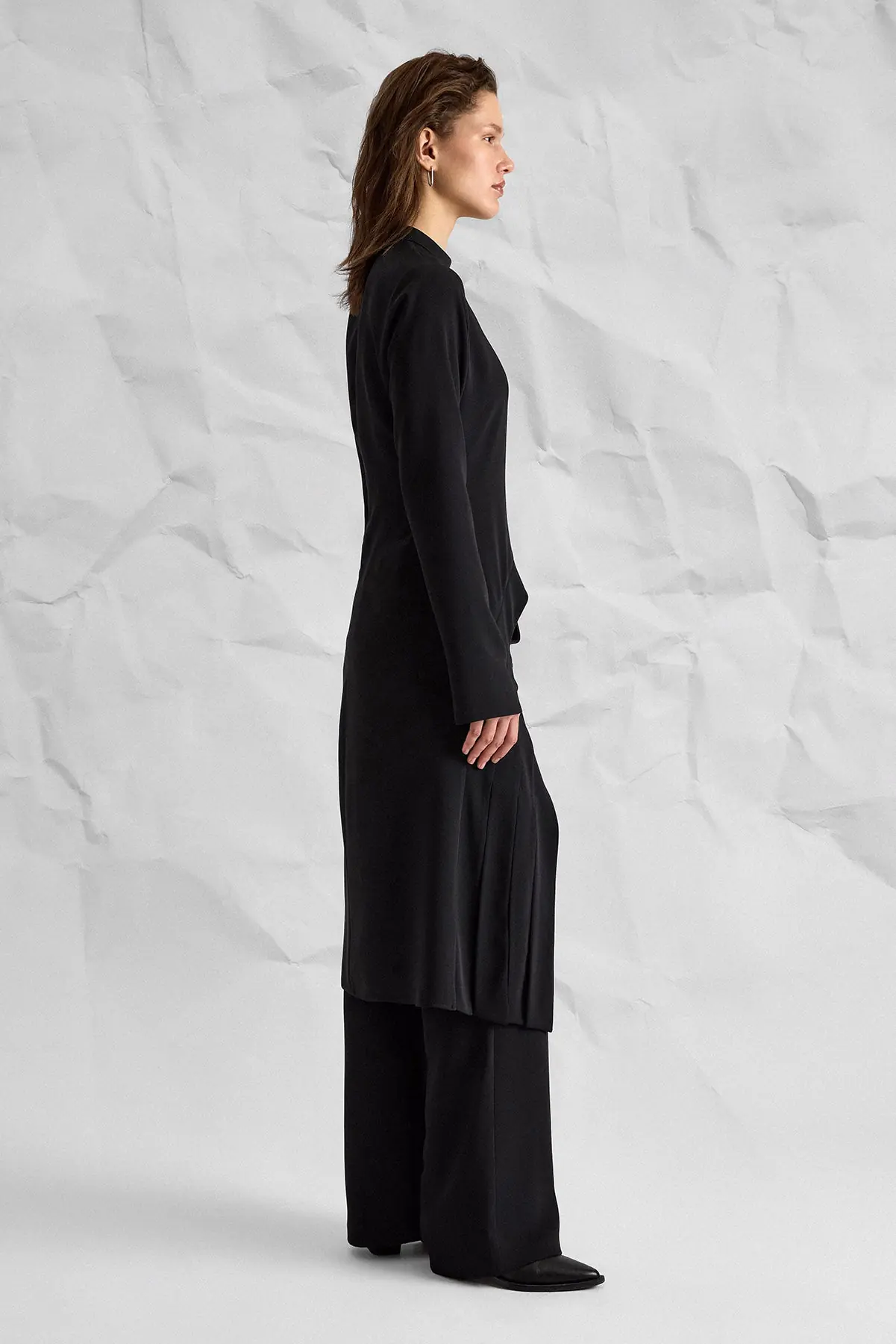 Majesté Atelier No. 03 Asymmetric Draped Tunic & Trouser Set - Black, photo 4