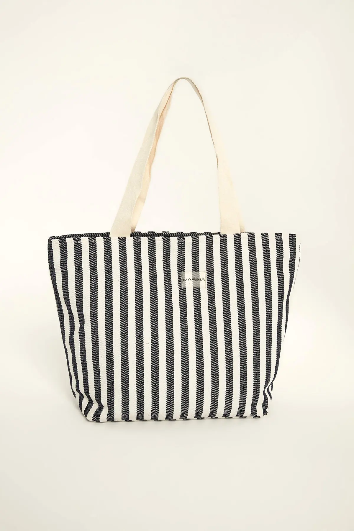 Navy Striped Cotton Beach Bag with Zipper CA2503-2, photo 2