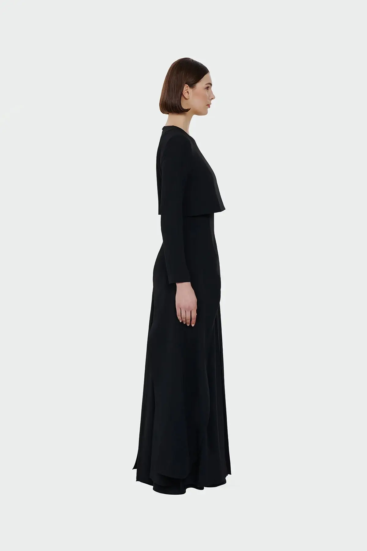 Layered Maxi Evening Dress – Black, photo 3