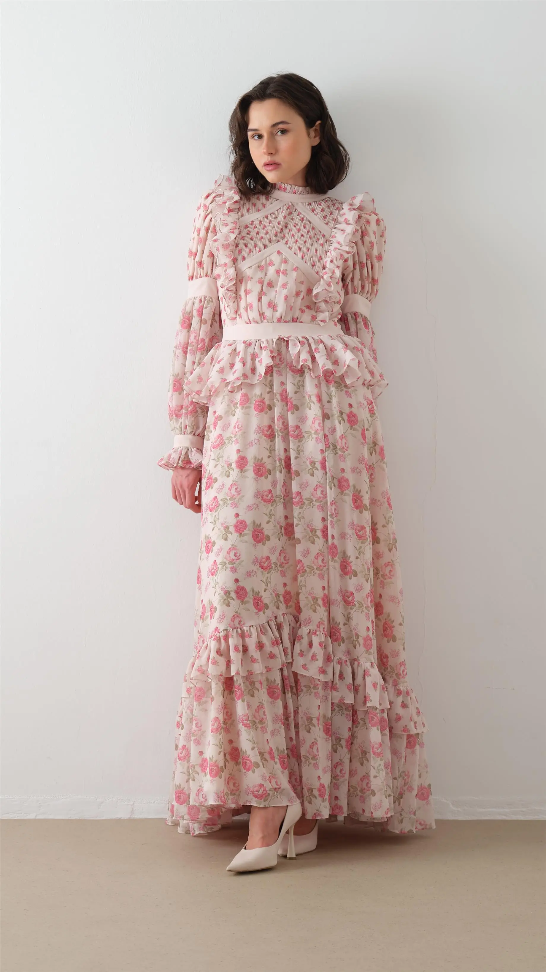 Ruffled Bodice Maxi Dress – Pink, photo 2