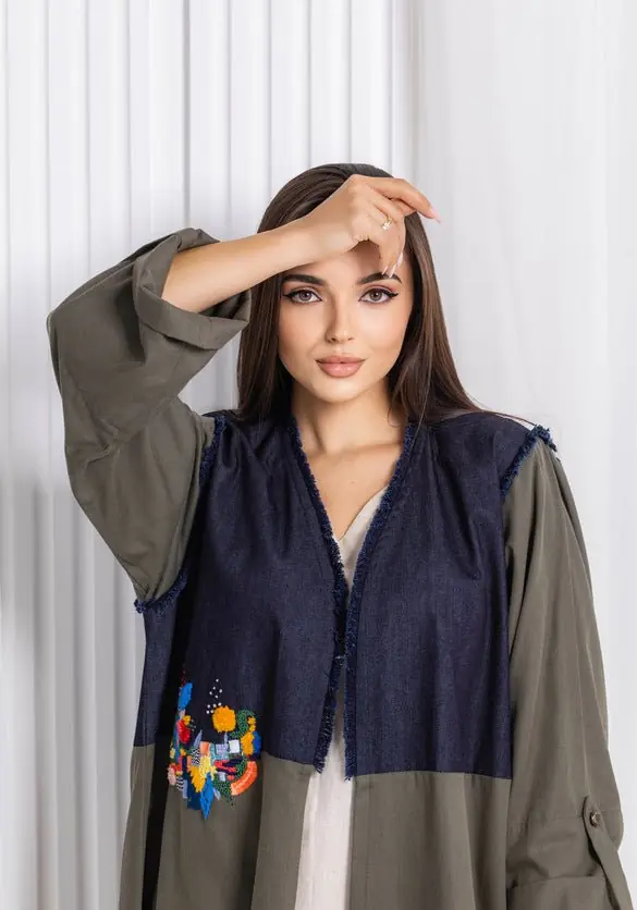 Green Denim Abaya, photo 3