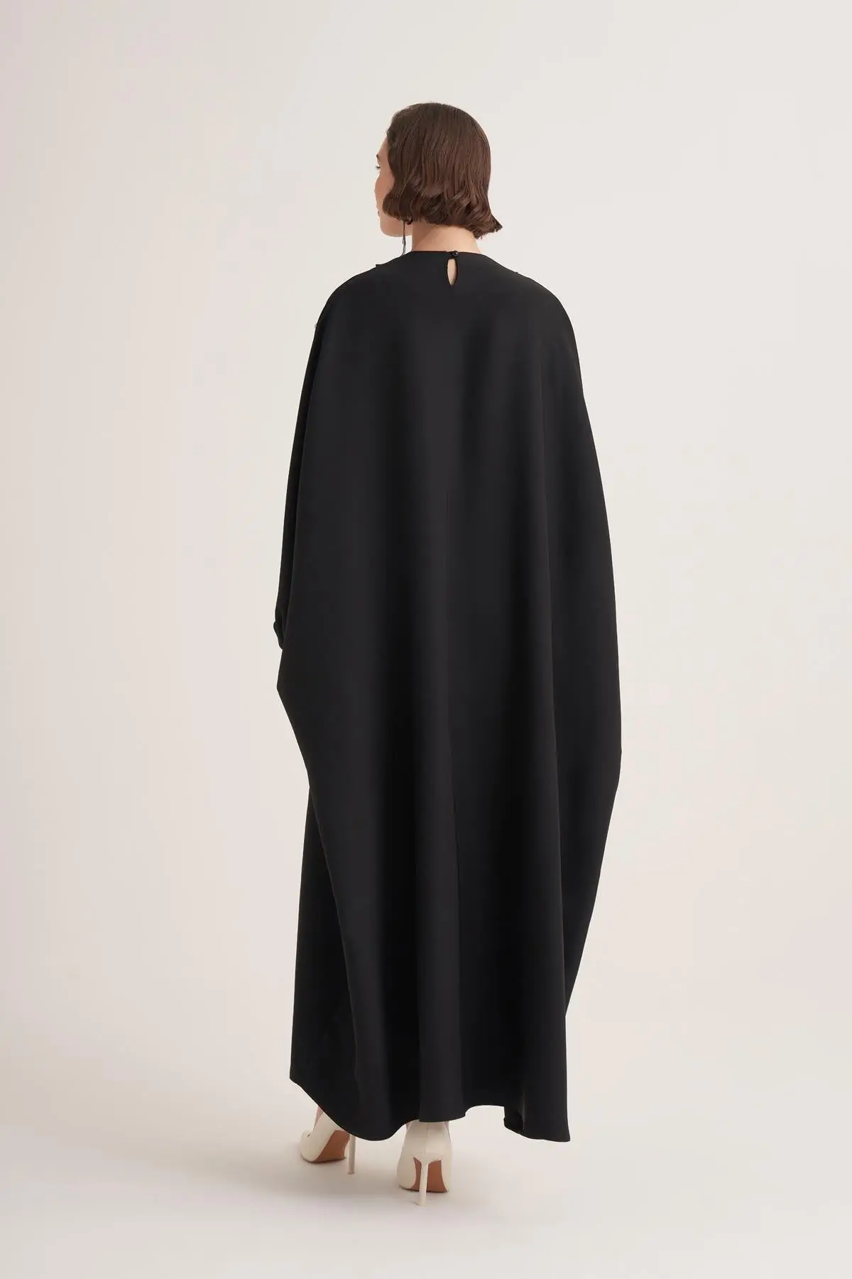 Selena Embellished Belted Evening Kaftan – Black, photo 4