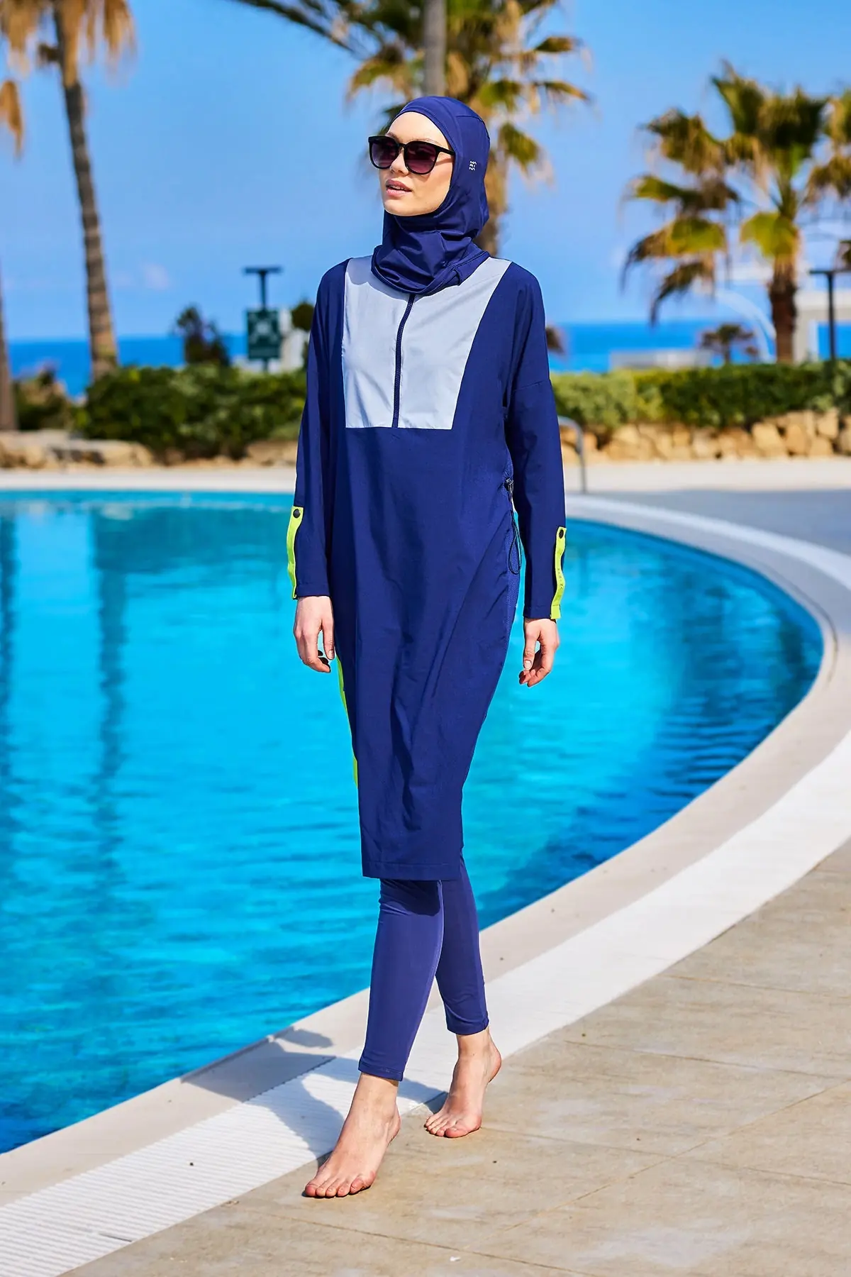 Full Coverage Modest Swimsuit Burkini - Navy, photo 5