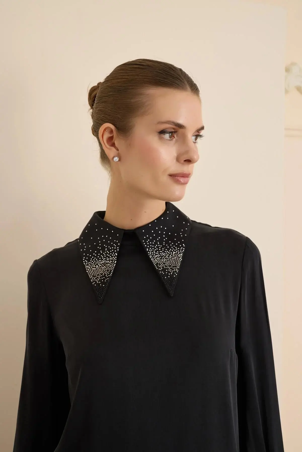 Splendid Embellished Collar Blouse – Black, photo 2