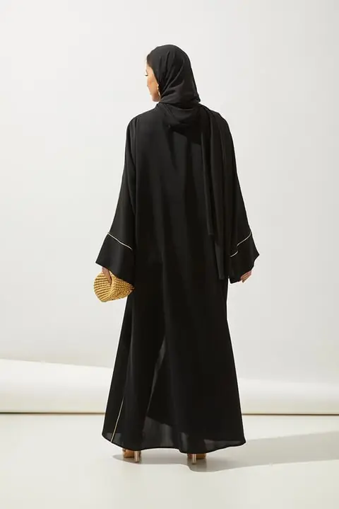 Gold Line Abaya - Black, photo 5
