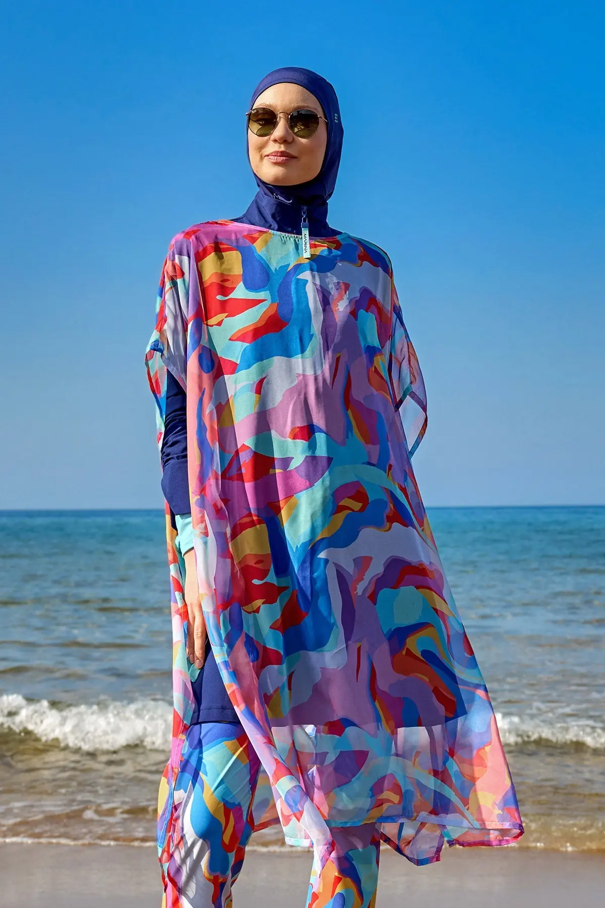 Marina Oversize Pareo - Multicolor Printed