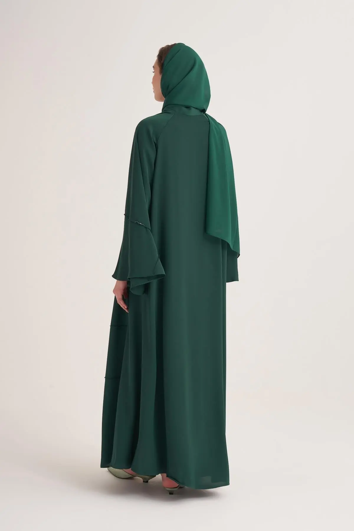 Classic Stone Abaya & Scarf – Green, photo 4