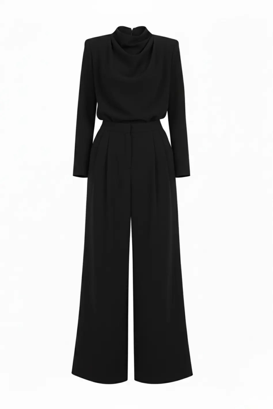 AMANDA Black Pleated Blouse & Trousers Set, photo 3