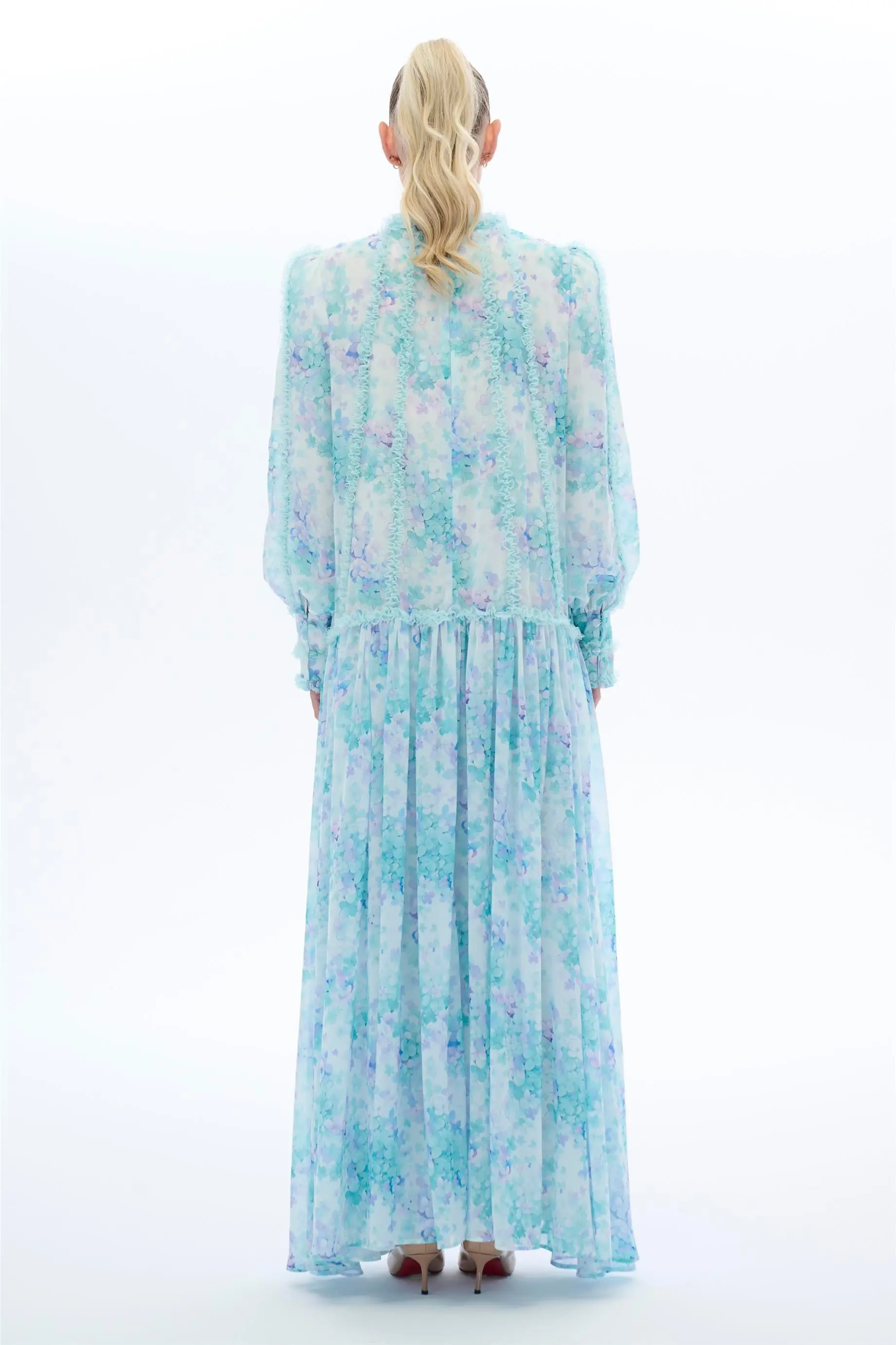 Lace-Trimmed Dress in Blue, photo 4