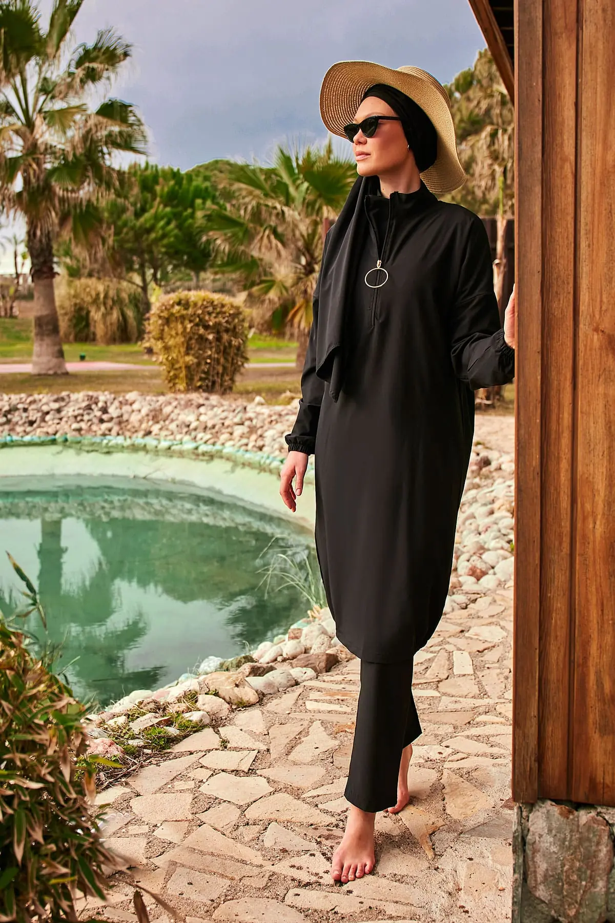 Woven Black Burkini Modest Swimwear M2402, photo 2