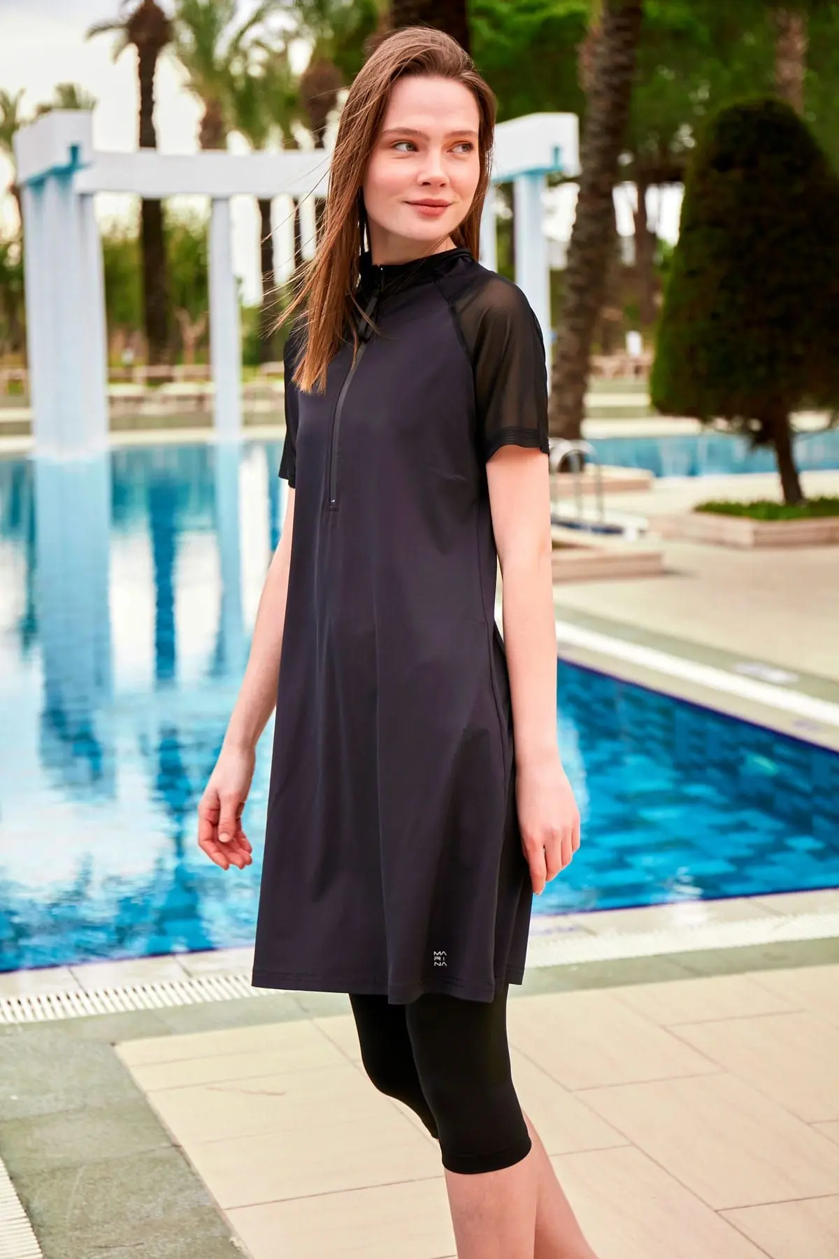 Lycra Black Burkini Modest Swimwear M2448, photo 4