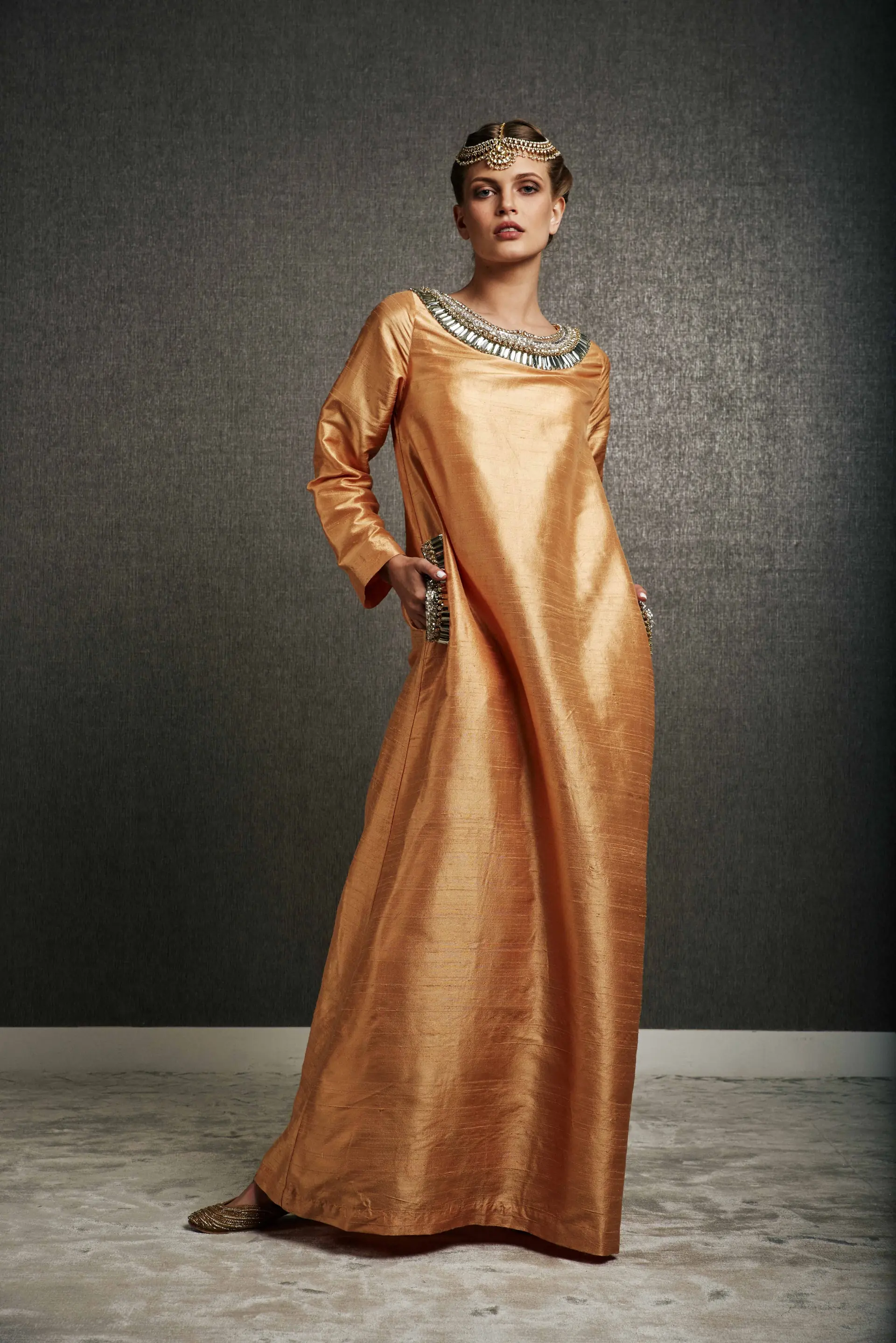 Maj Maharani Kaftan in Golden Peach, photo 4