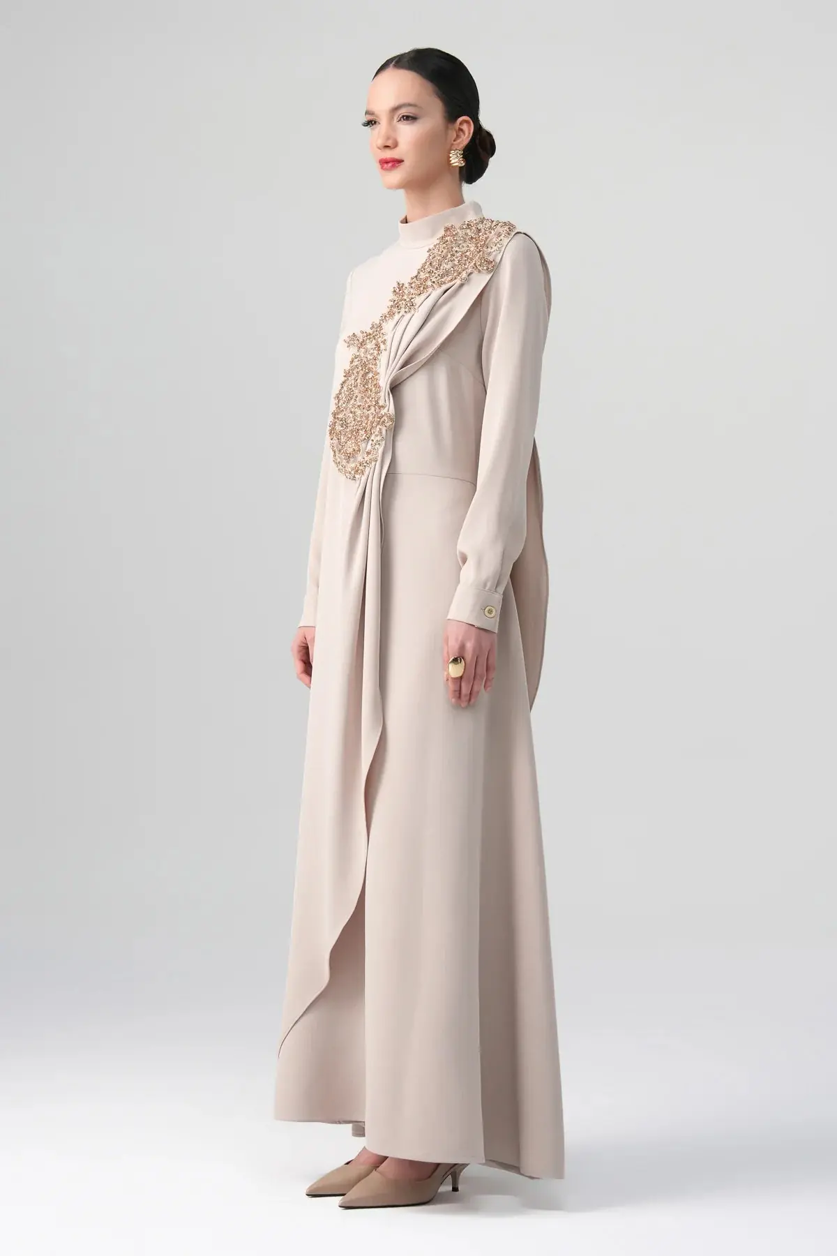Arvella Draped Maxi Dress – Cream, photo 6