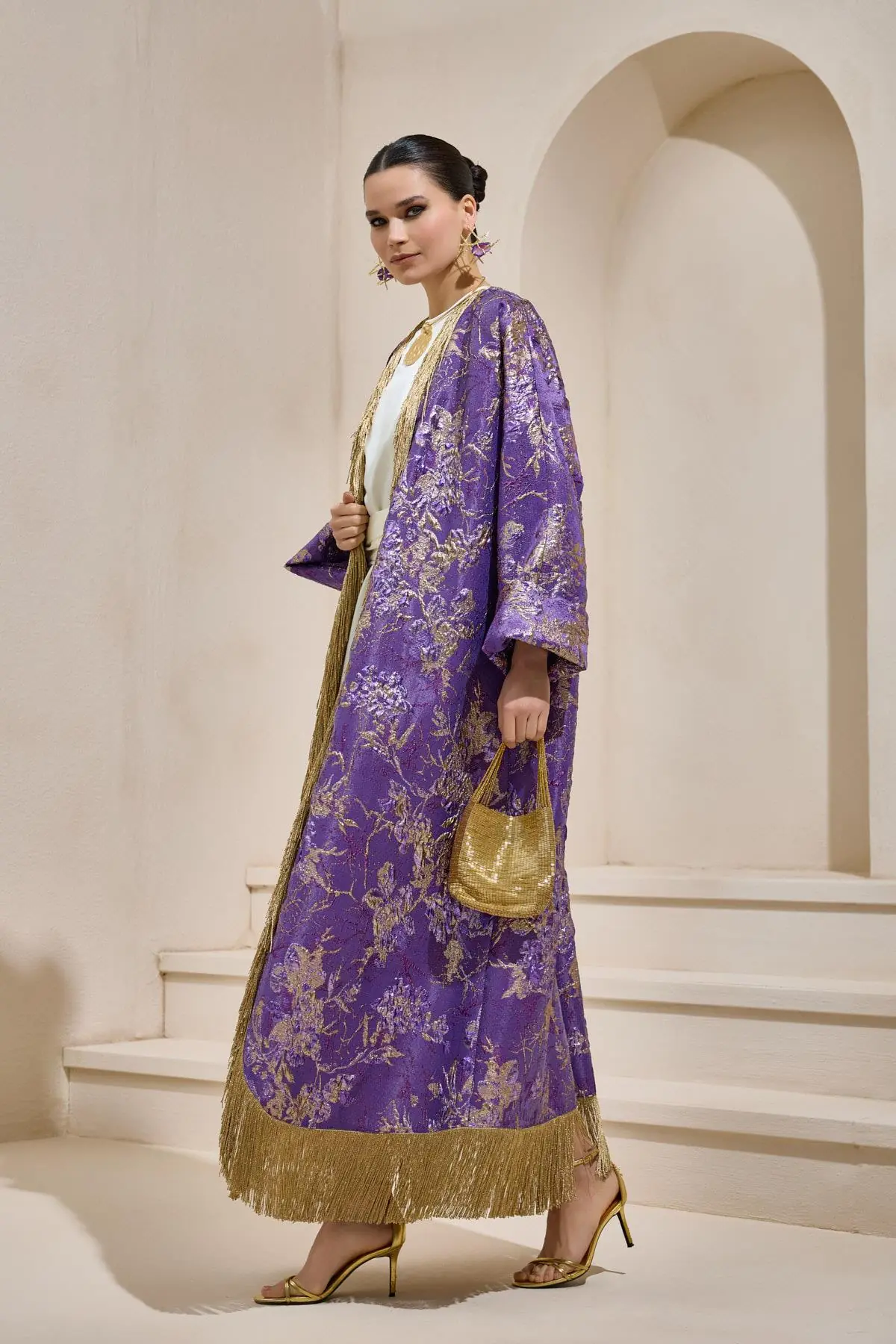 Brocade Abaya – Purple