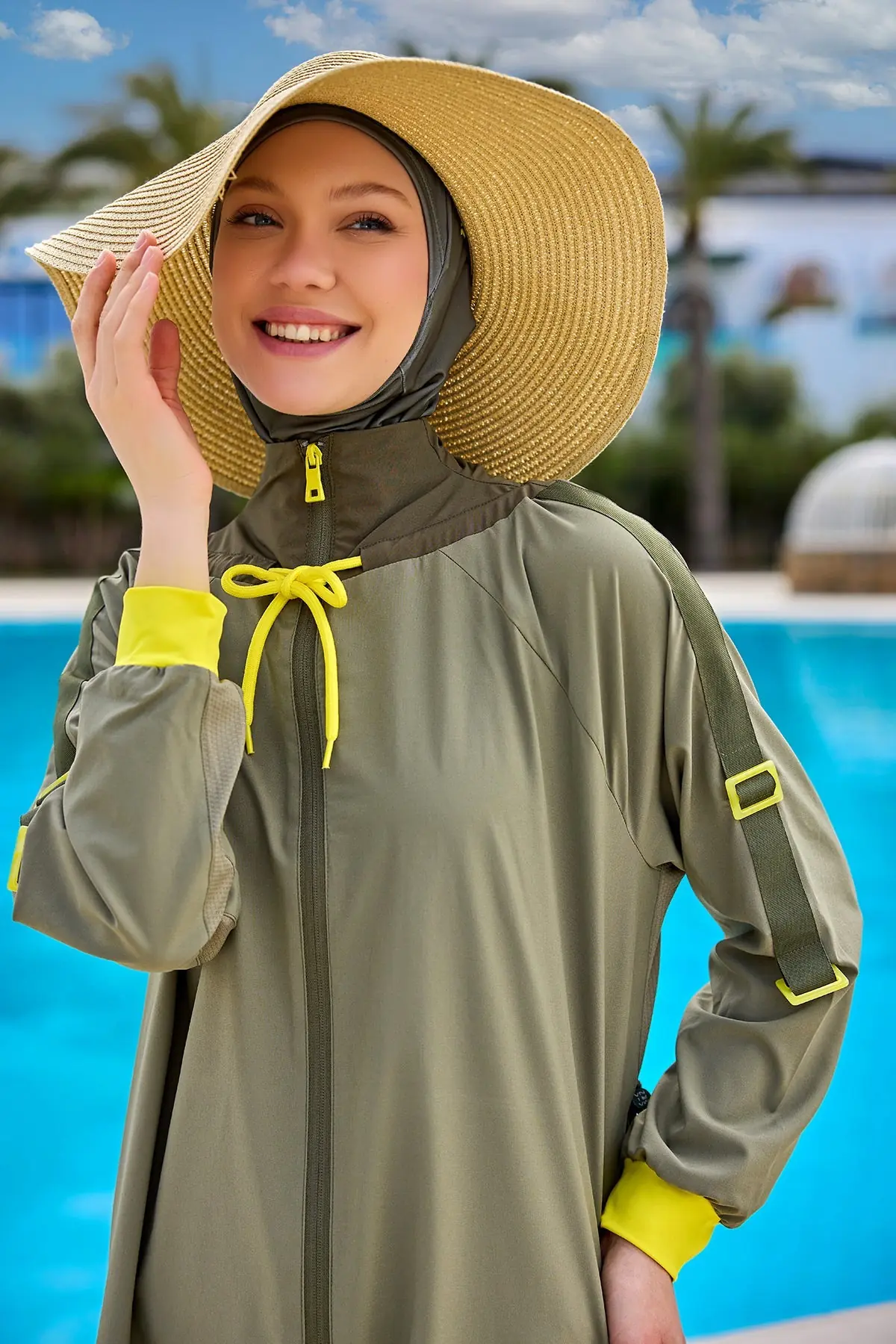 Khaki Full Coverage Swimwear Burkini Set M2524, photo 3