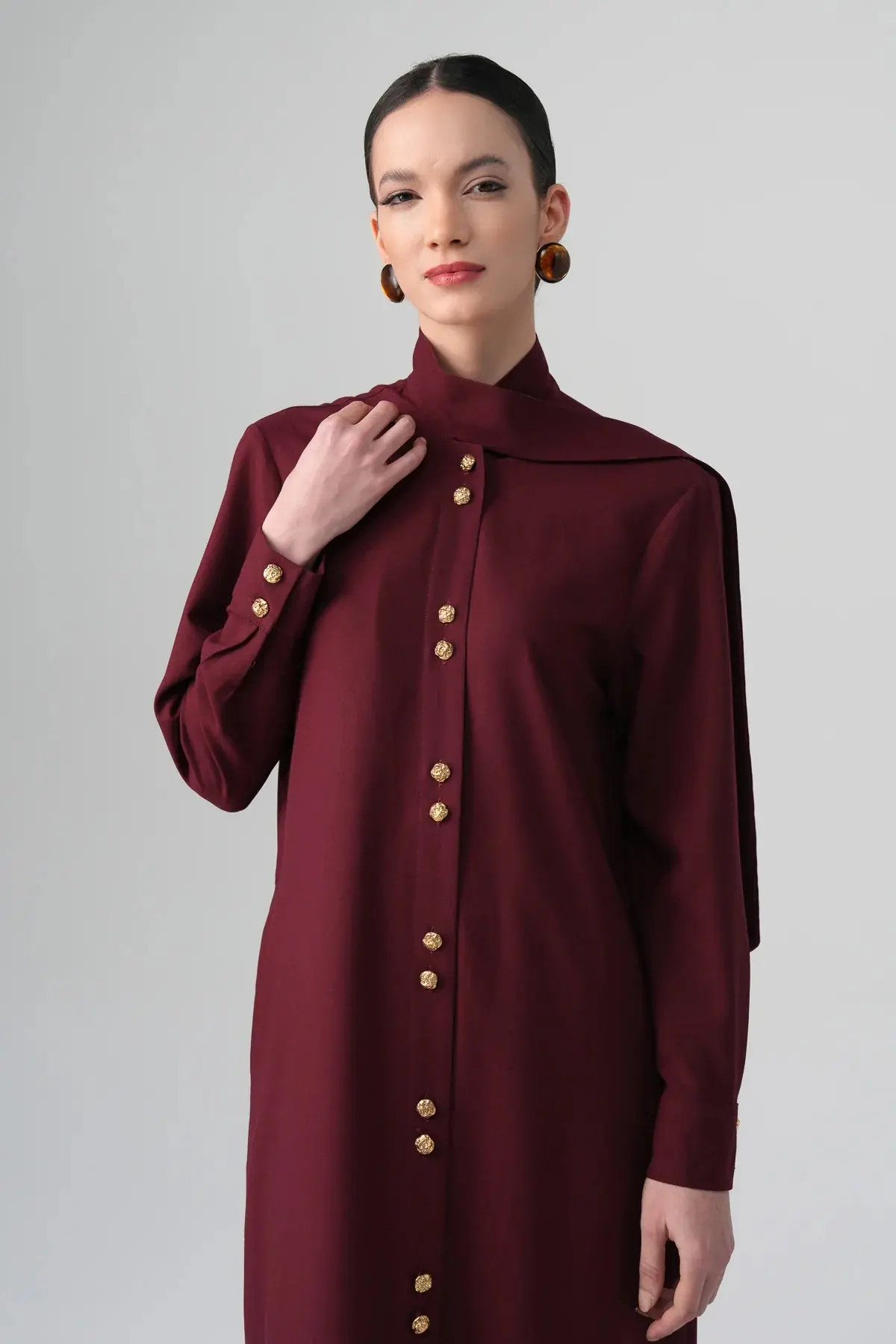Mina Shirt Dress – Bordeaux, photo 4