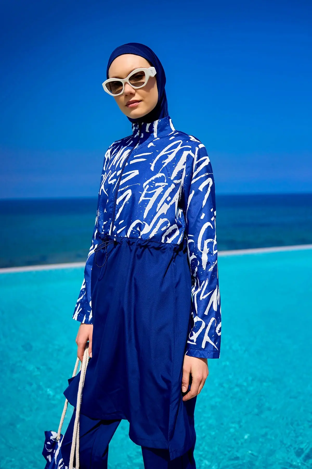 Navy Blue Full Coverage Modest Swimwear Set R2502, photo 3