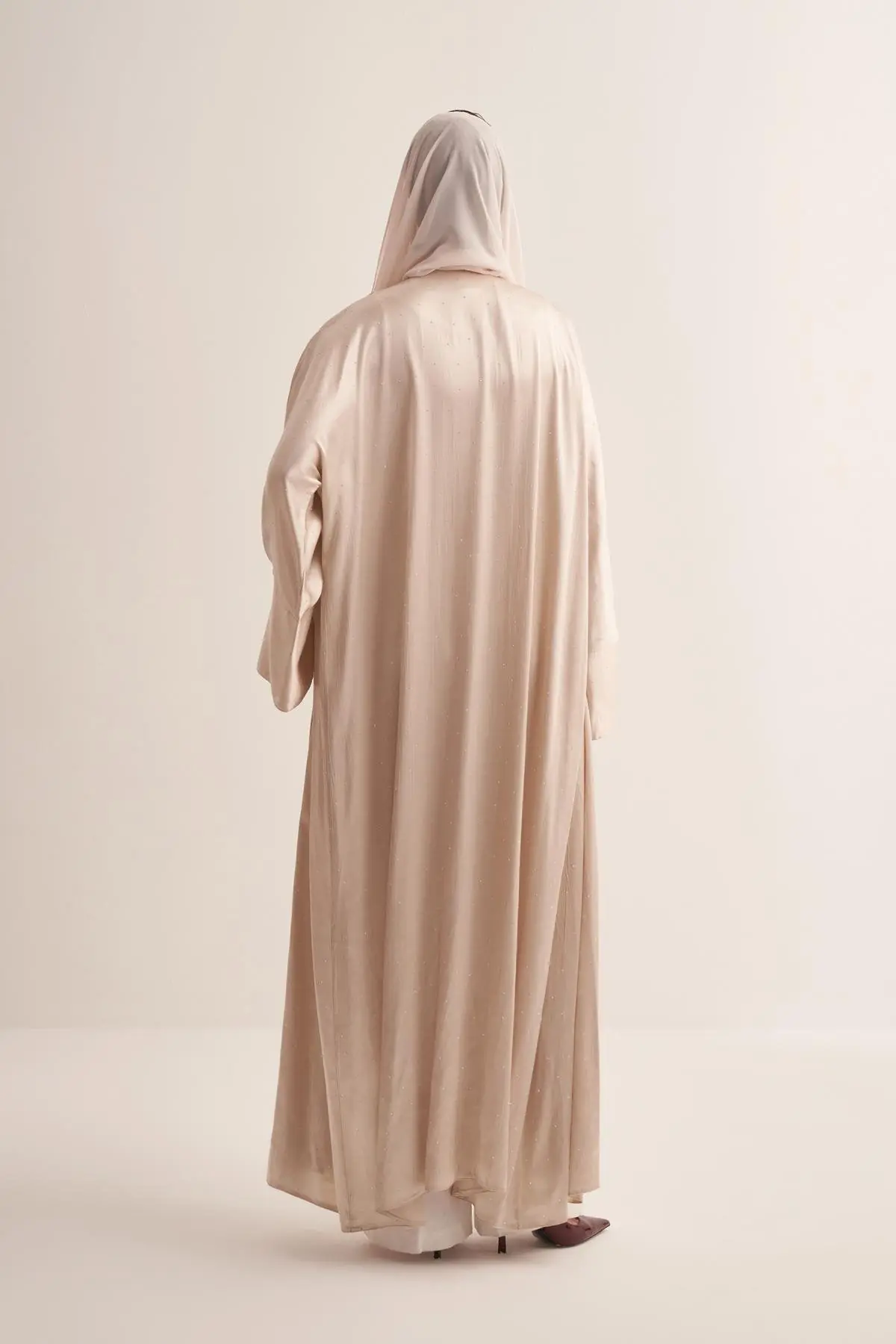 Stylish Beige Abaya & Matching Scarf Set, photo 4