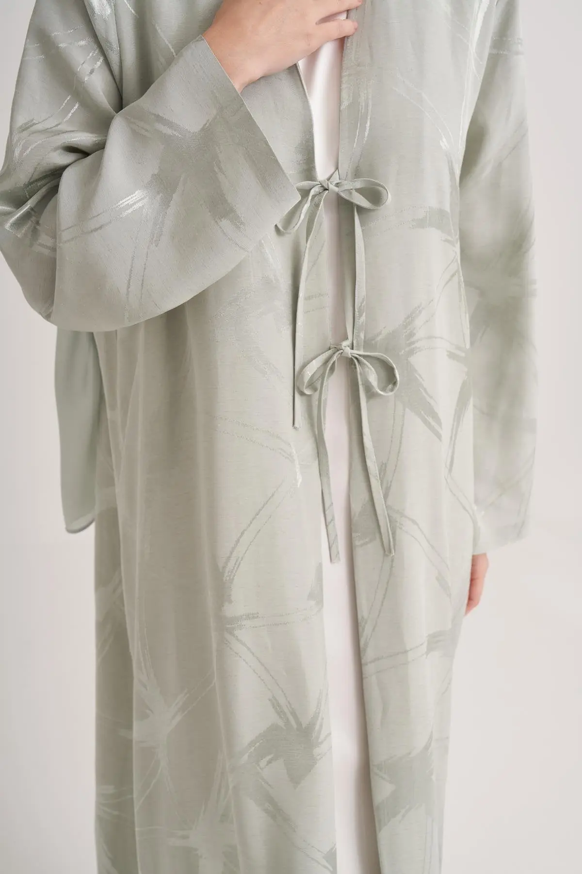 Mila Linen Abaya & Scarf – Mint, photo 3