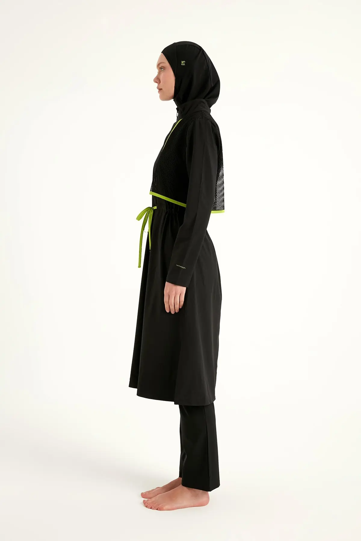 Black Full Coverage Modest Swimwear Burkini Set M2506-1, photo 7