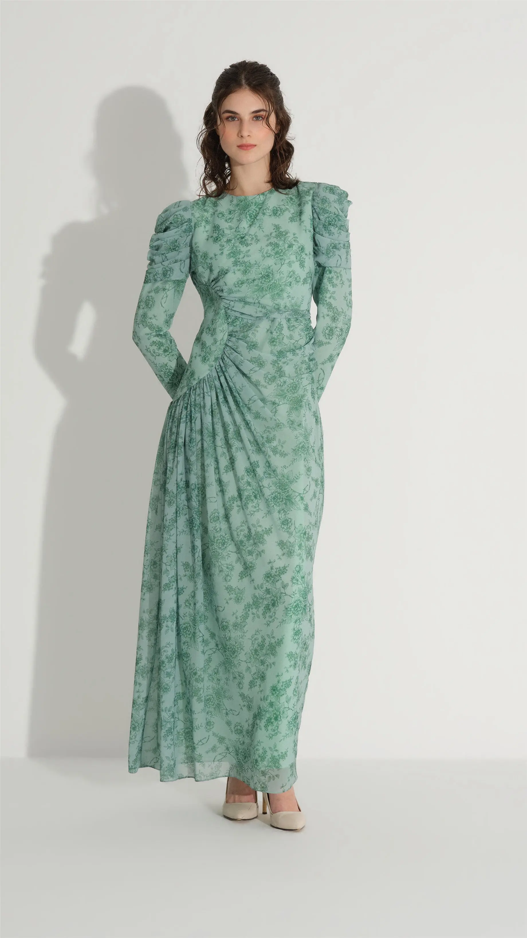 Side Ruched Dress – Green, photo 3