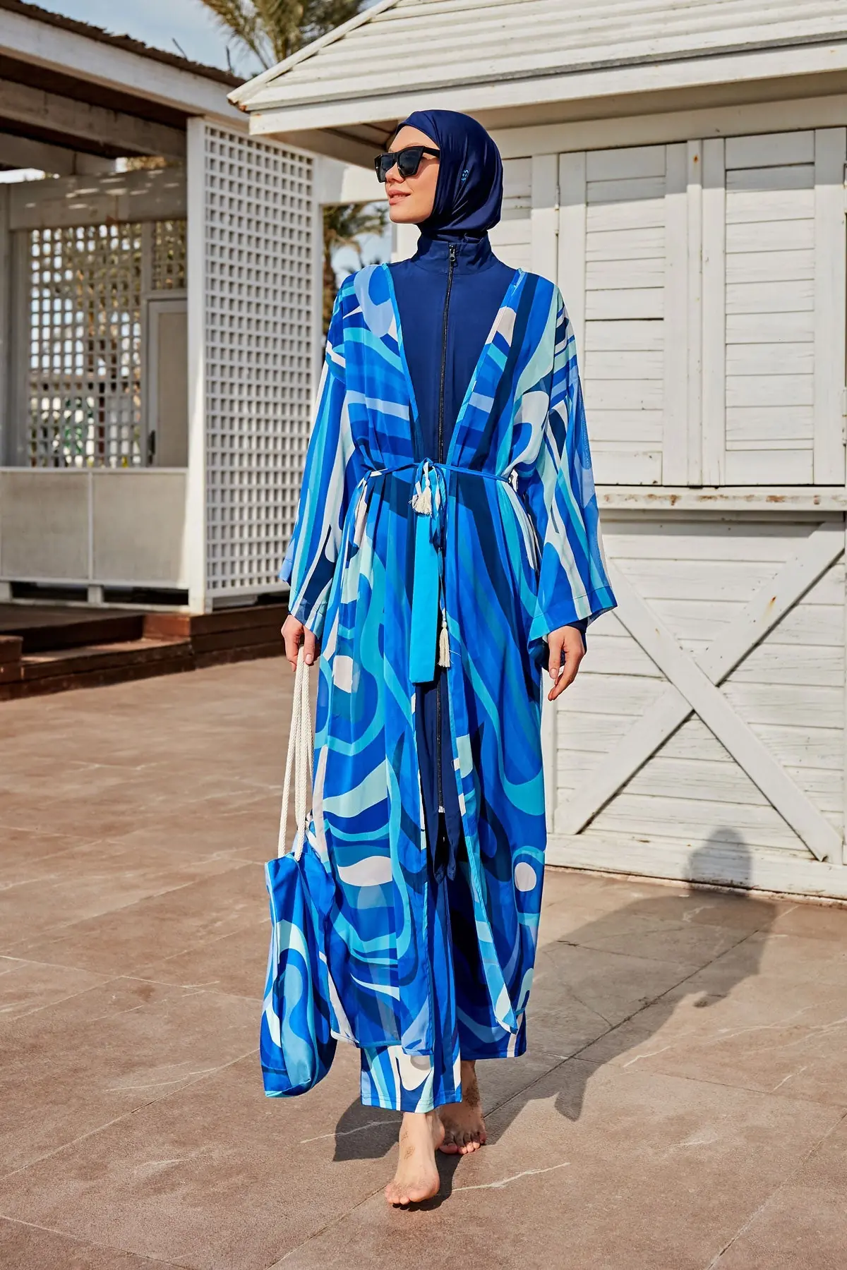 Woven Navy Burkini Modest Swimwear M2428, photo 5