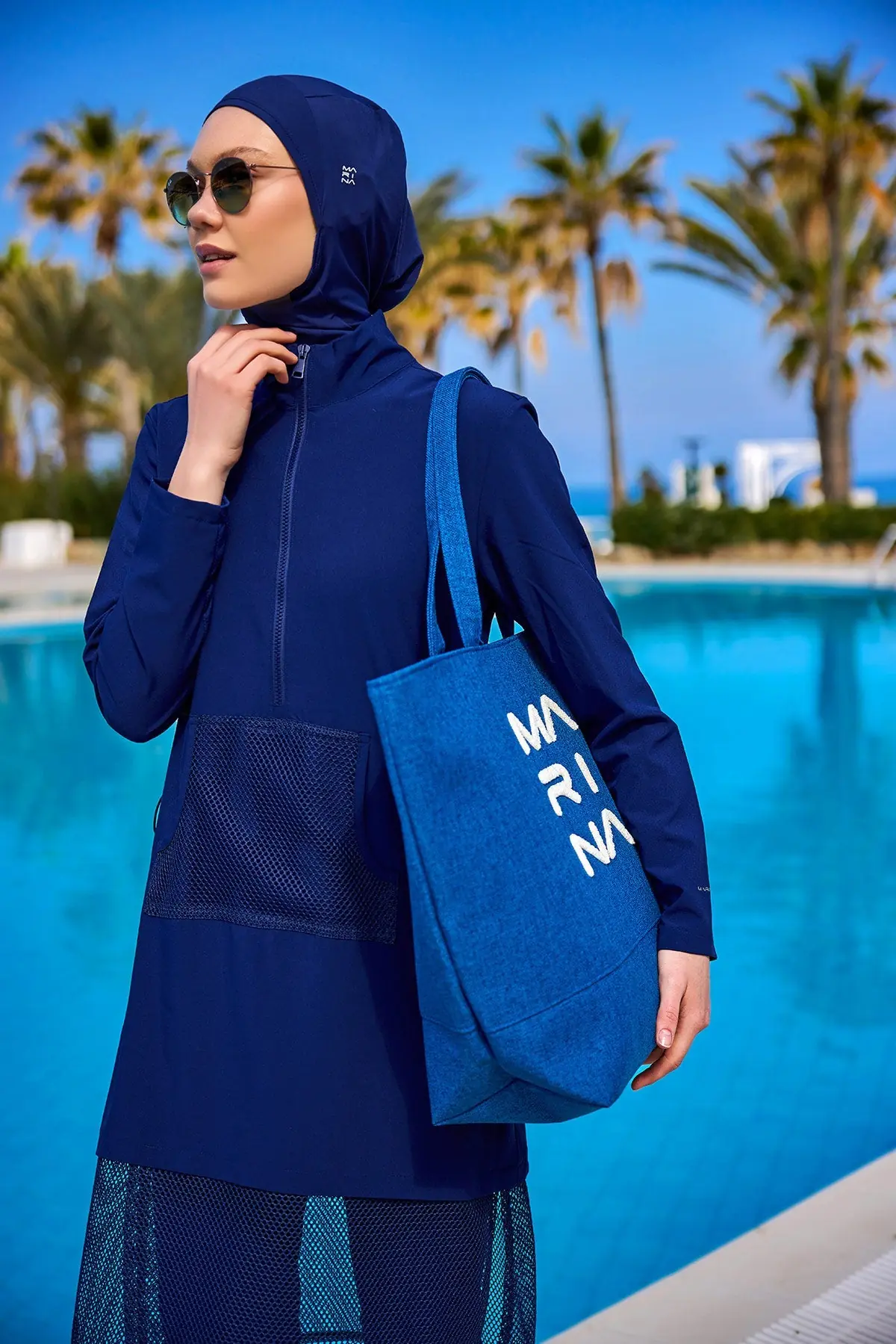 Blue Beach Bag with Zipper CA2501-4, photo 3