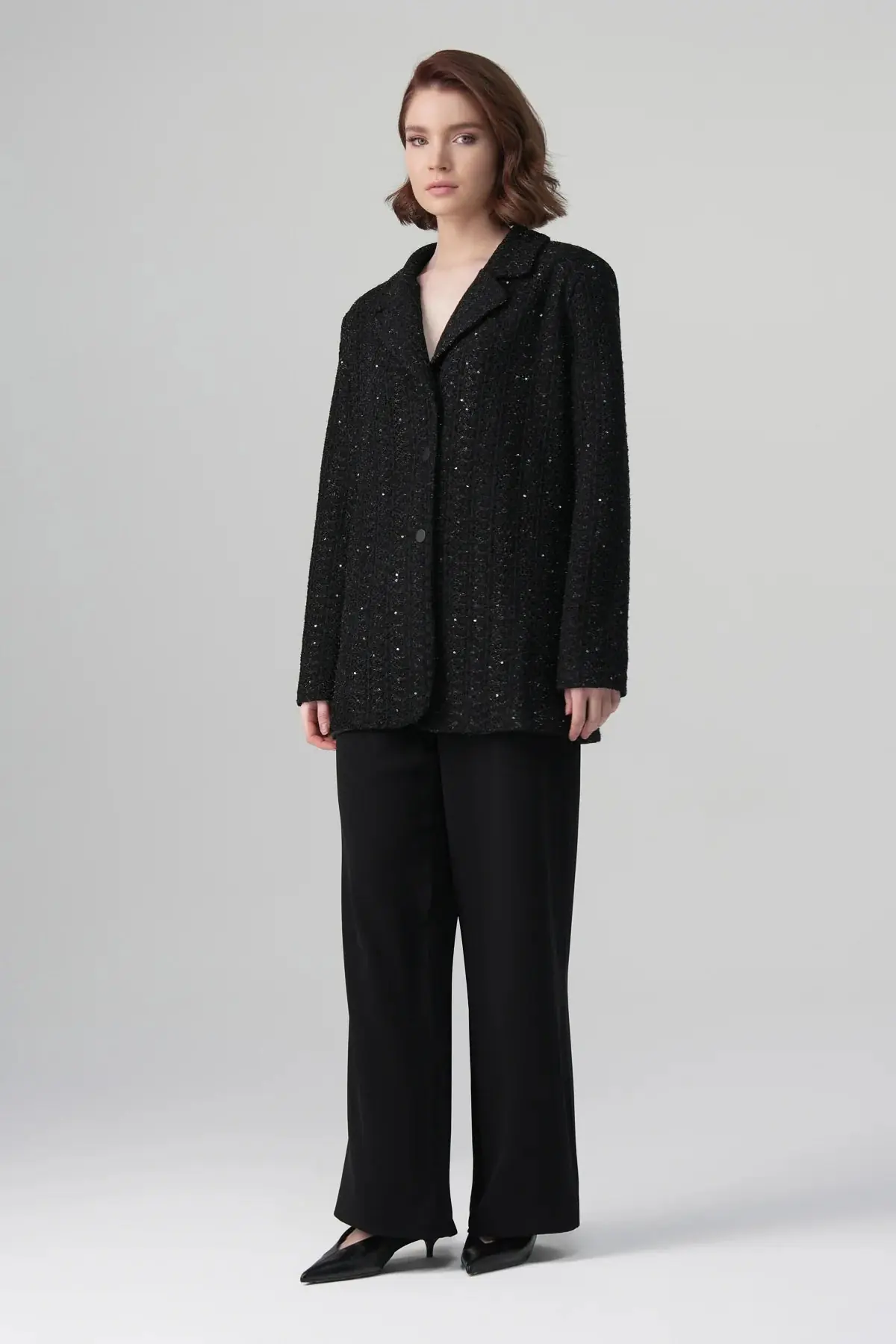 Vera Structured Tweed Blazer – Black, photo 6