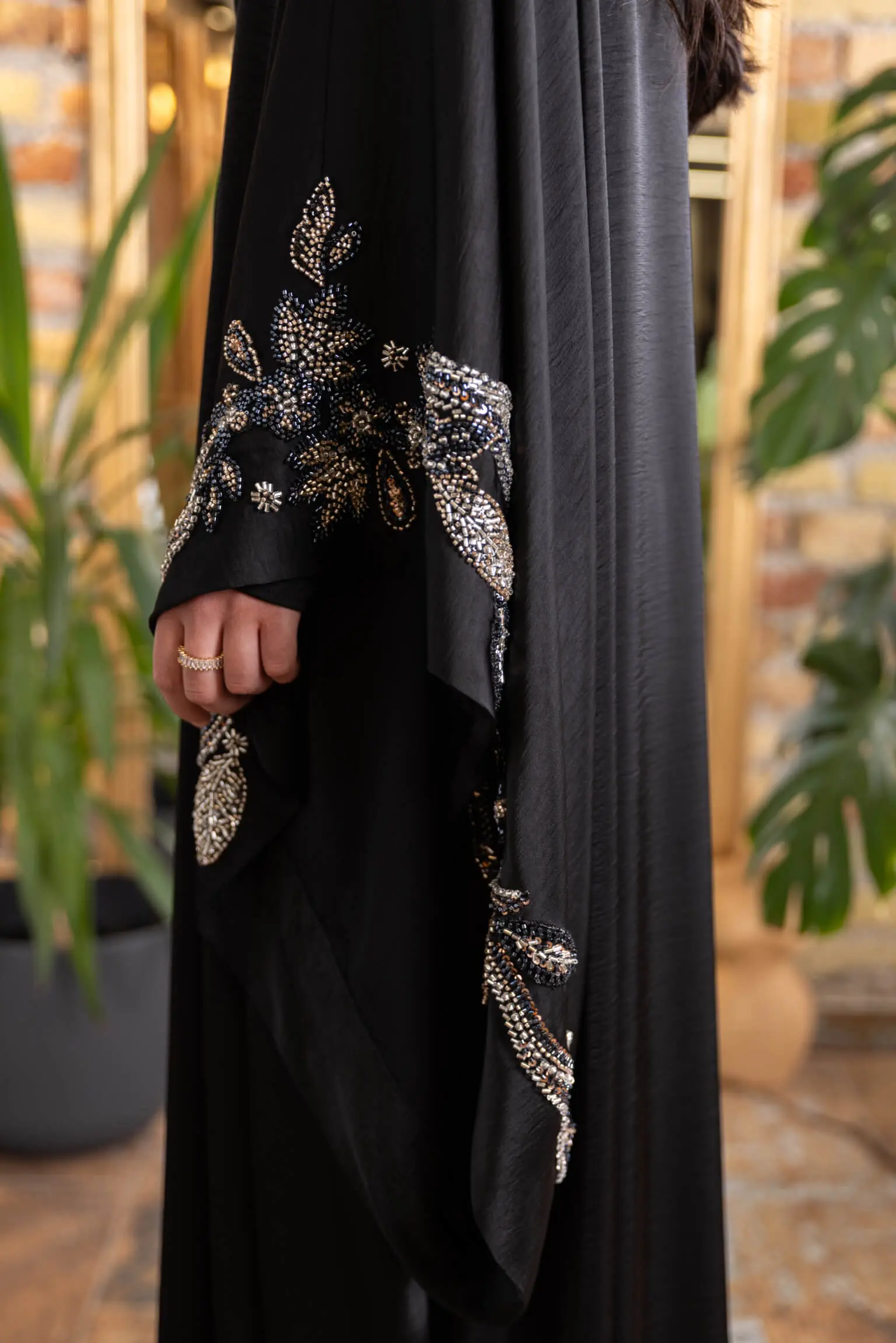 Femme Imperial Embellished Abaya – Black, photo 4