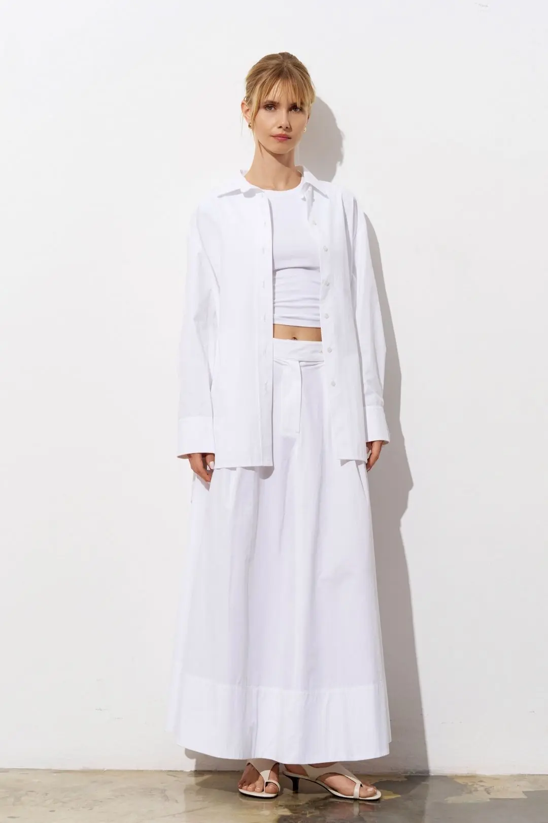 Noa Poplin Oversize Shirt - White, photo 2